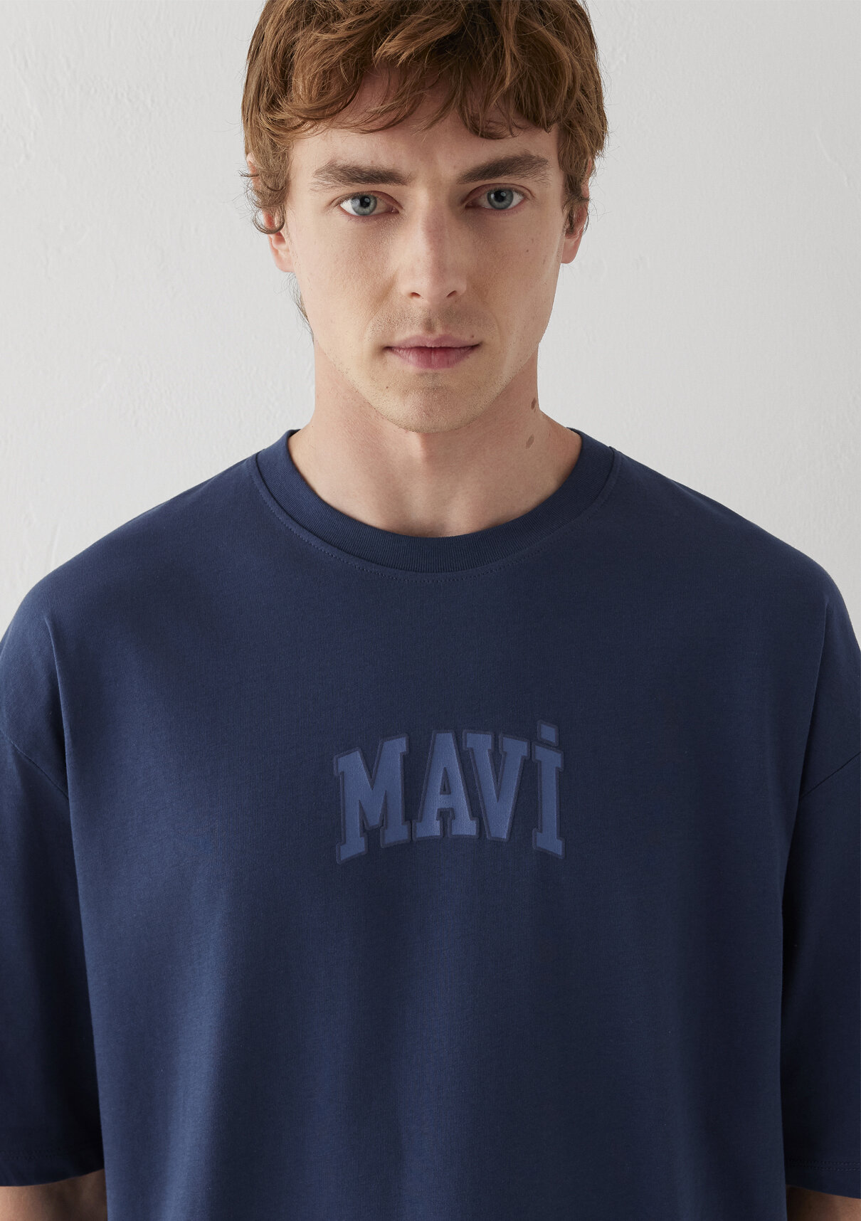 Mavi Logo Baskılı Mavi Tişört görsel 7