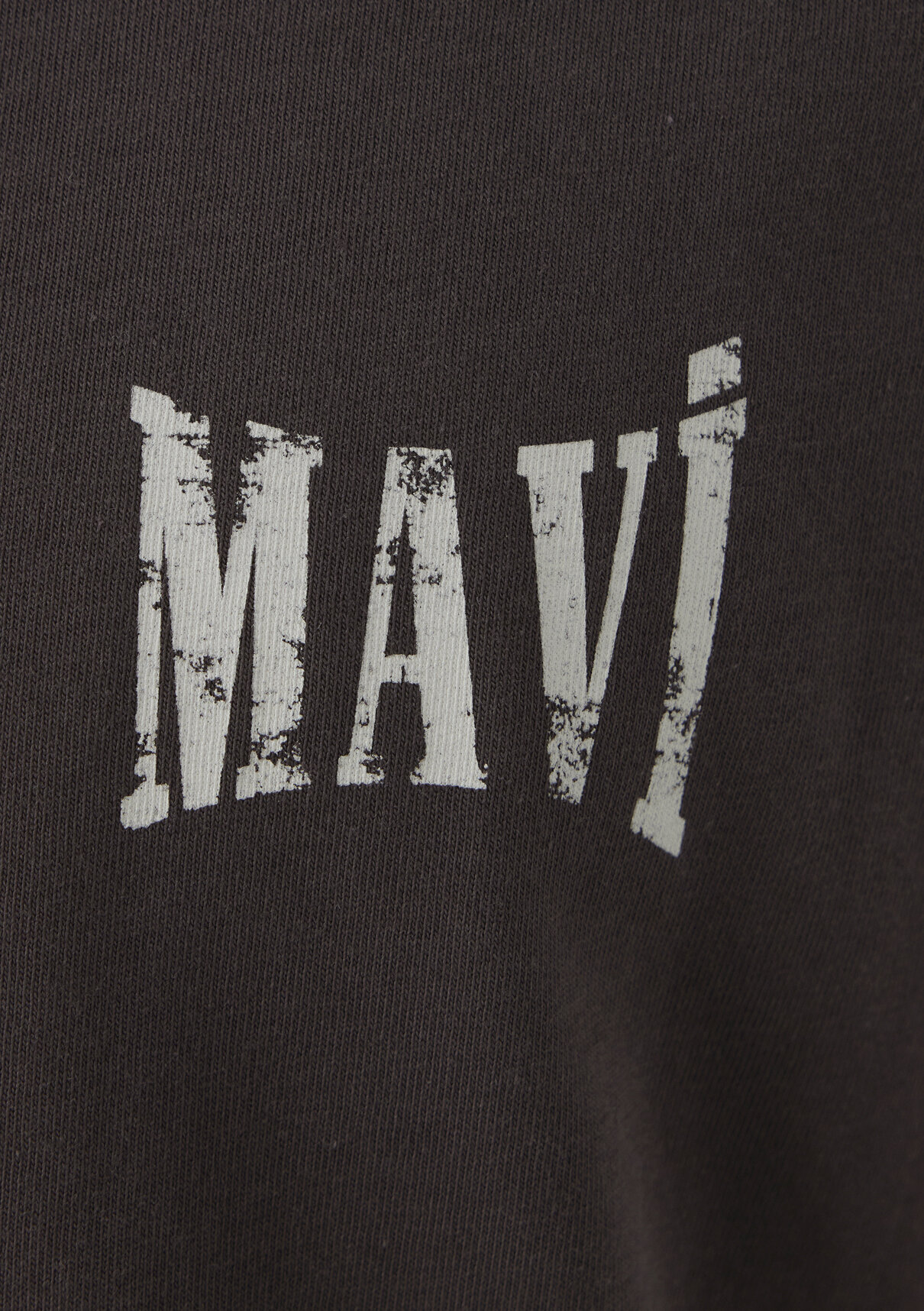Mavi Logo Baskılı Kahverengi Tişört görsel 7