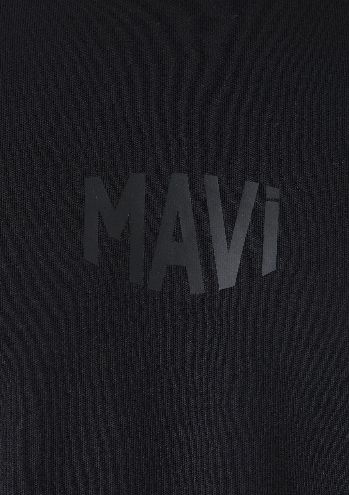 Mavi Logo Baskılı Siyah Tişört görsel 8