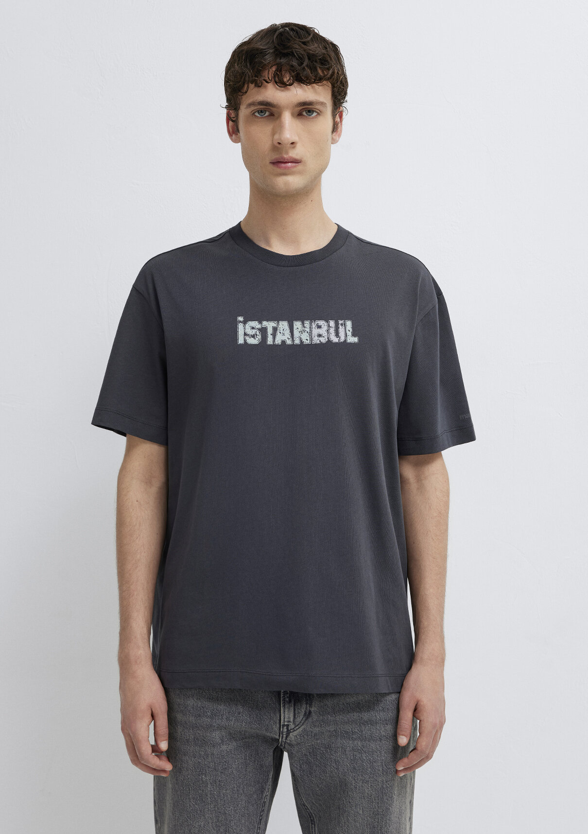 Mavi İstanbul Baskılı Antrasit Tişört görsel 3