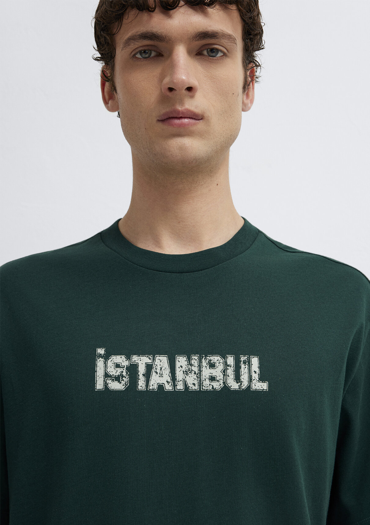 Mavi İstanbul Baskılı Yeşil Tişört görsel 6