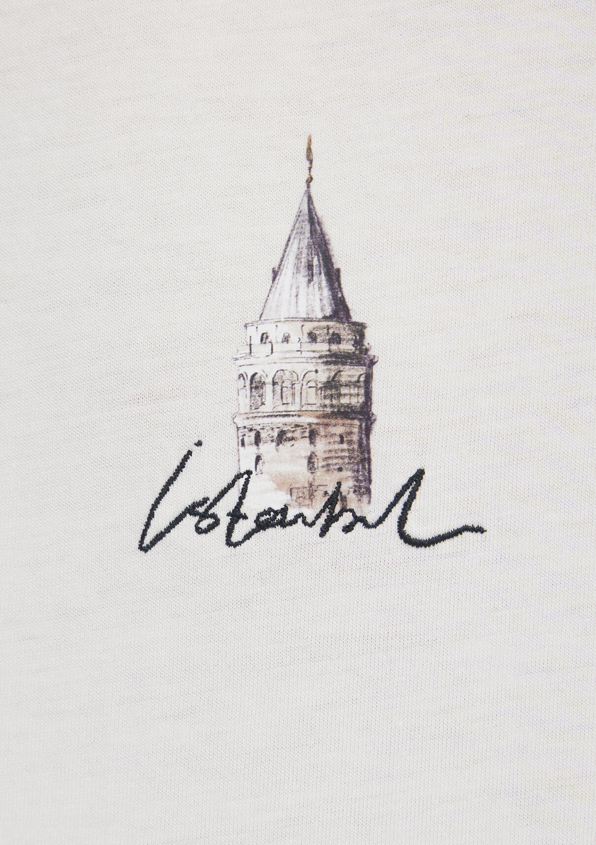 Mavi İstanbul Baskılı Ekru Tişört görsel 8