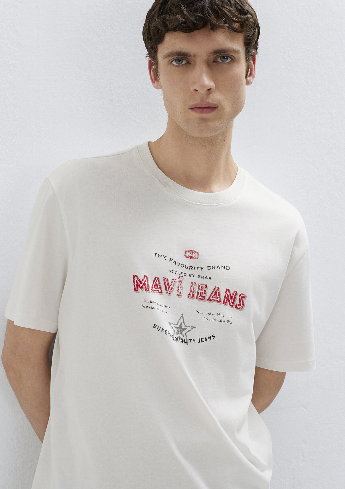Mavi Jeans Baskılı Ekru Tişört görsel 2