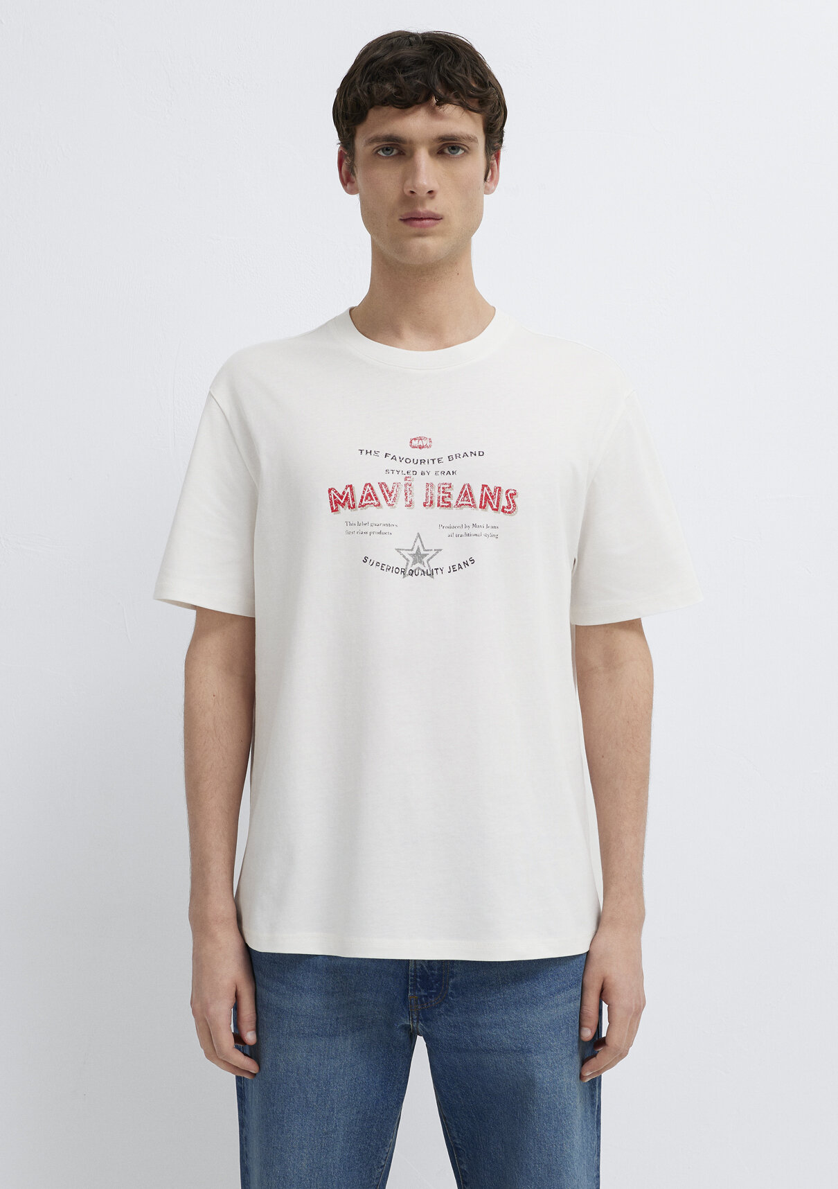 Mavi Jeans Baskılı Ekru Tişört görsel 3