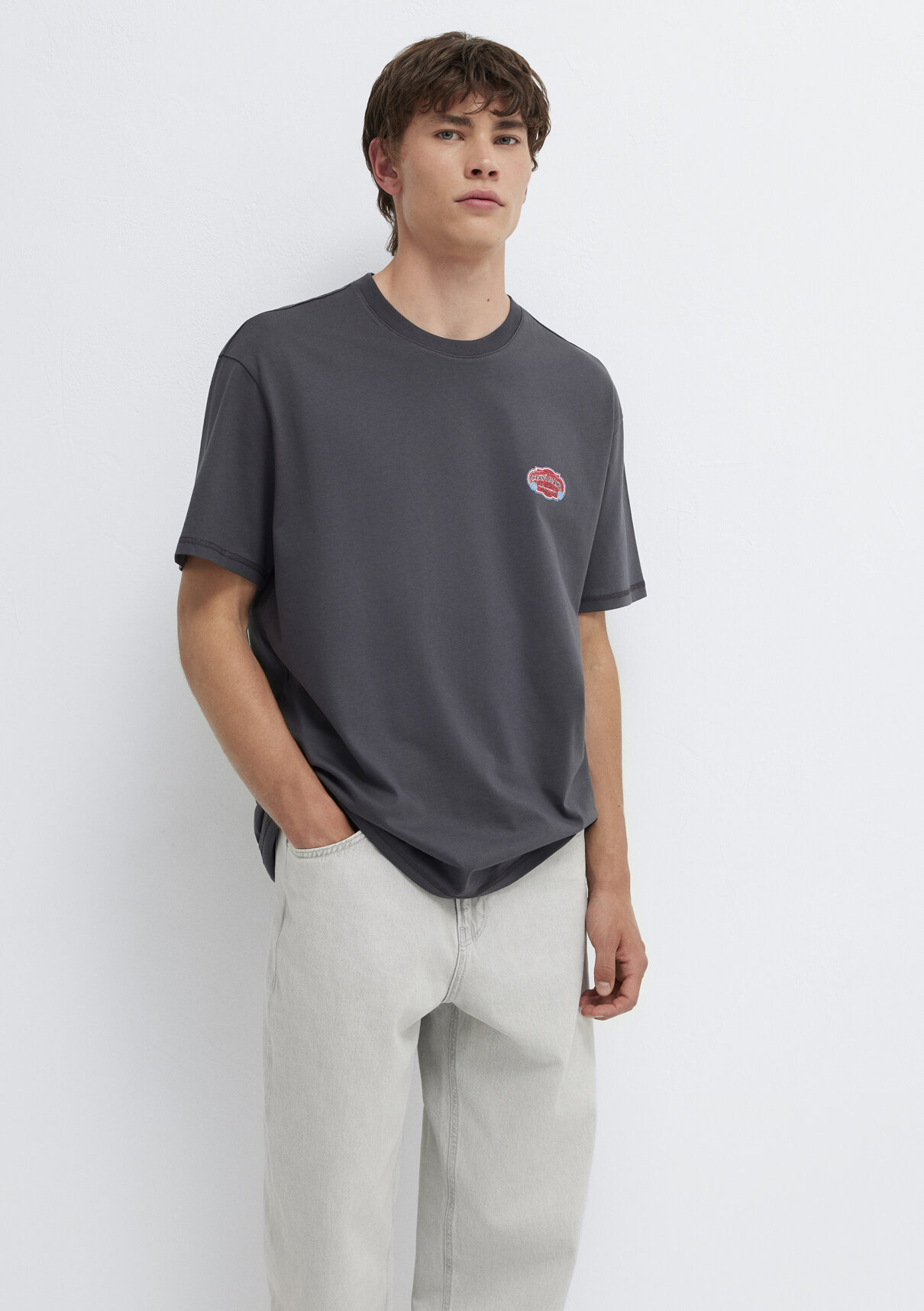 Mavi Jeans Baskılı Antrasit Tişört
