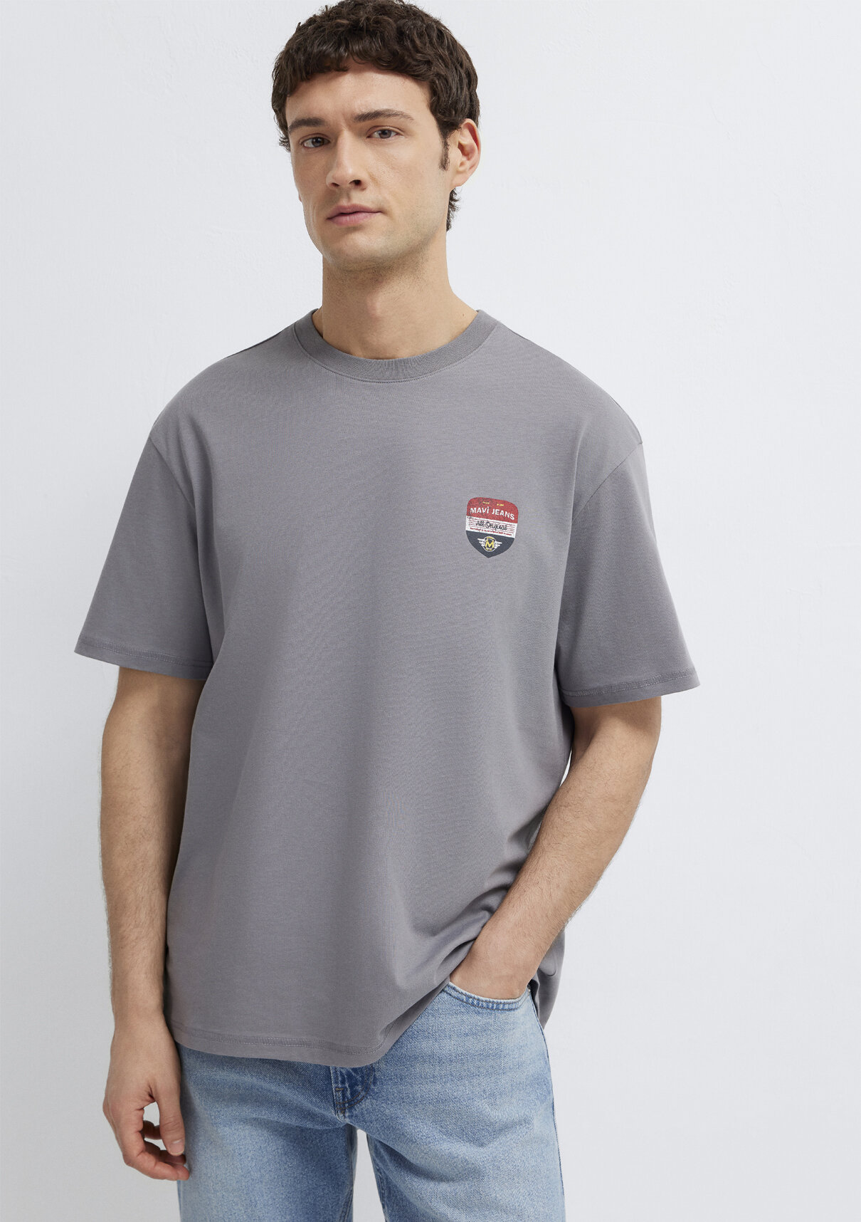 Mavi Jeans Baskılı Gri Tişört