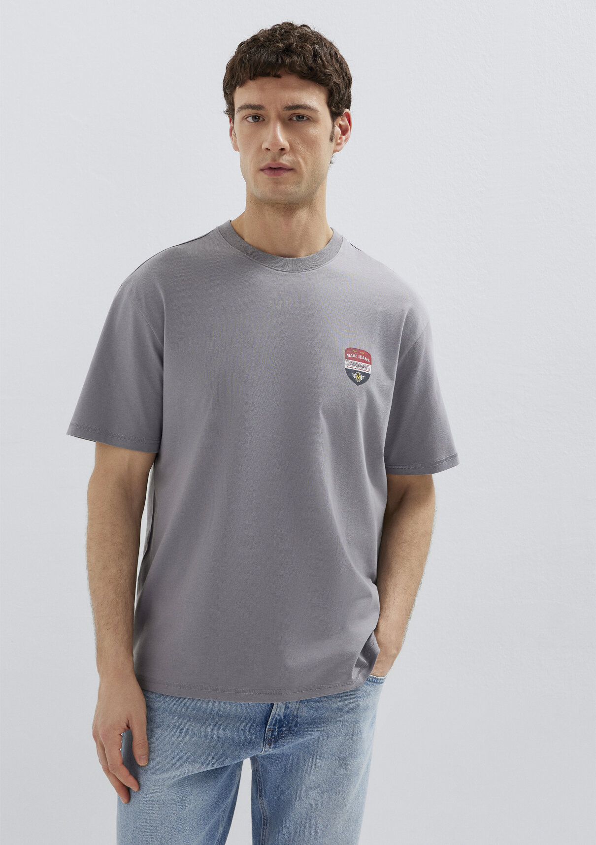 Mavi Jeans Baskılı Gri Tişört görsel 3
