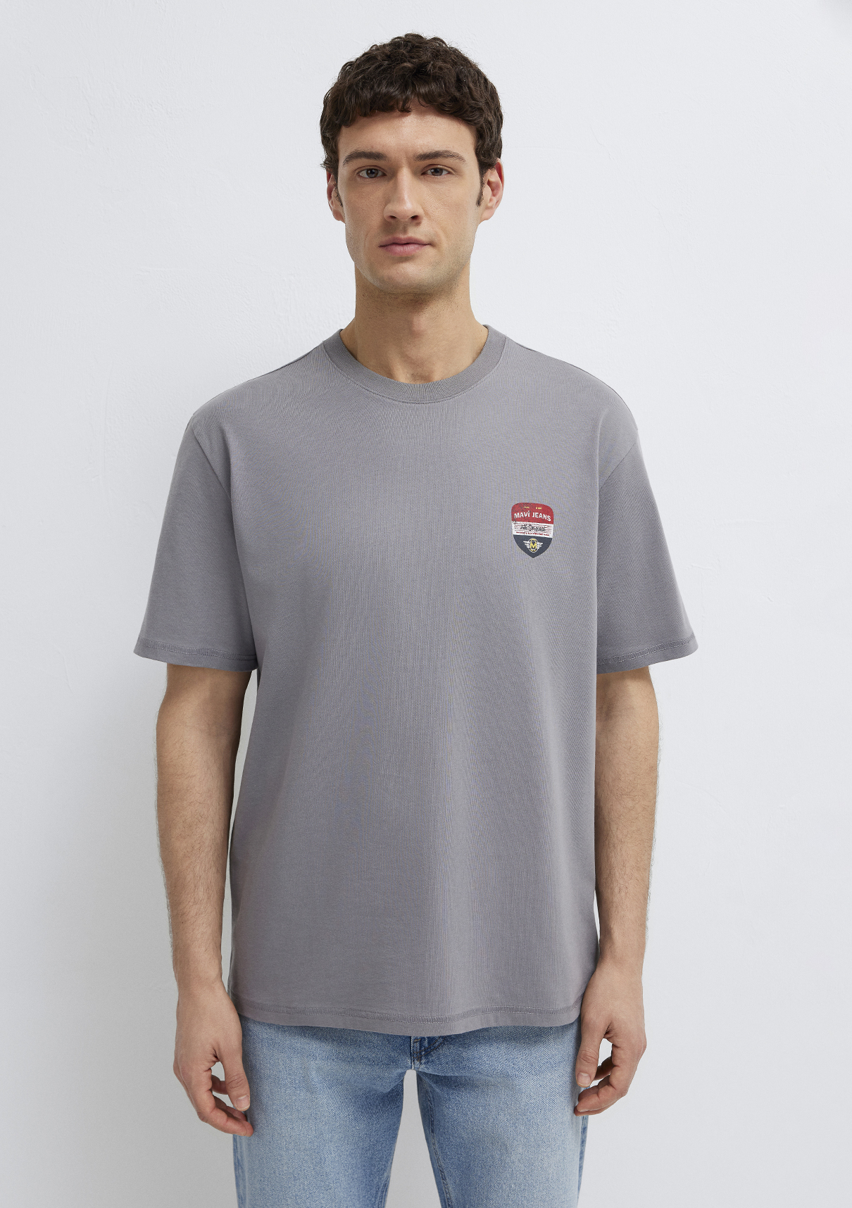 Mavi Jeans Baskılı Gri Tişört görsel 4