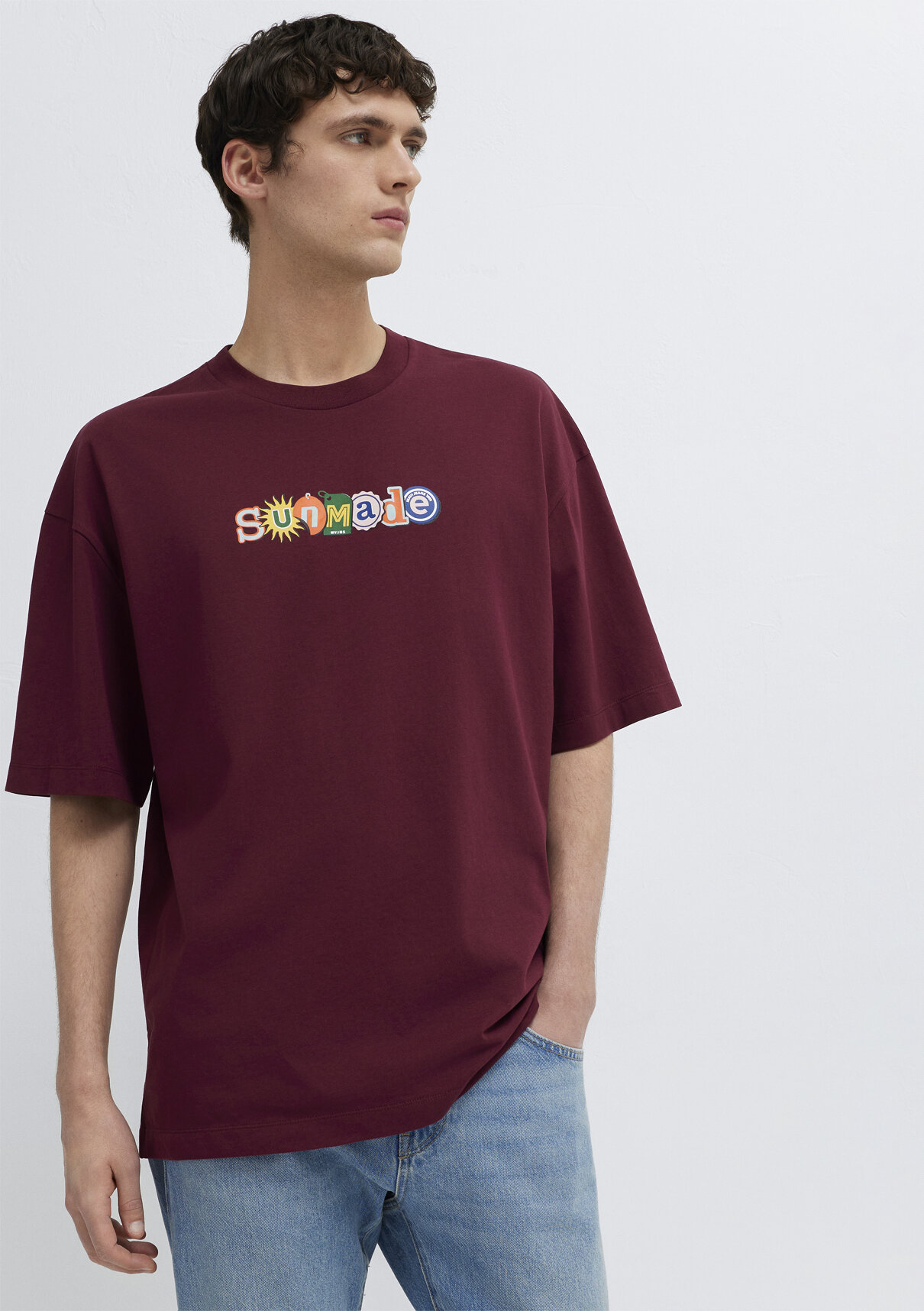 Mavi Sunmade Baskılı Bordo Tişört görsel 2
