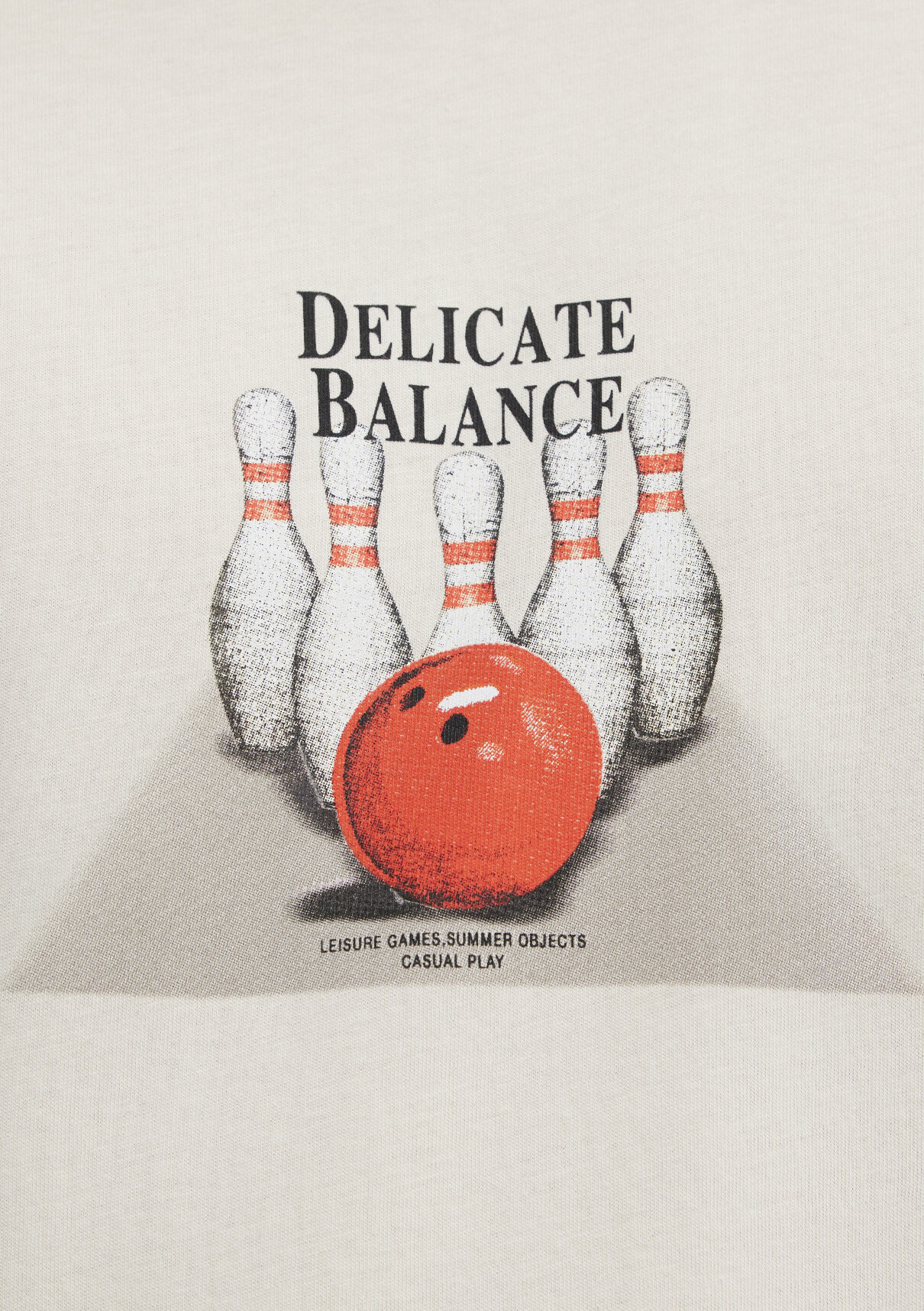 Mavi Bowling Baskılı Bej Tişört görsel 7