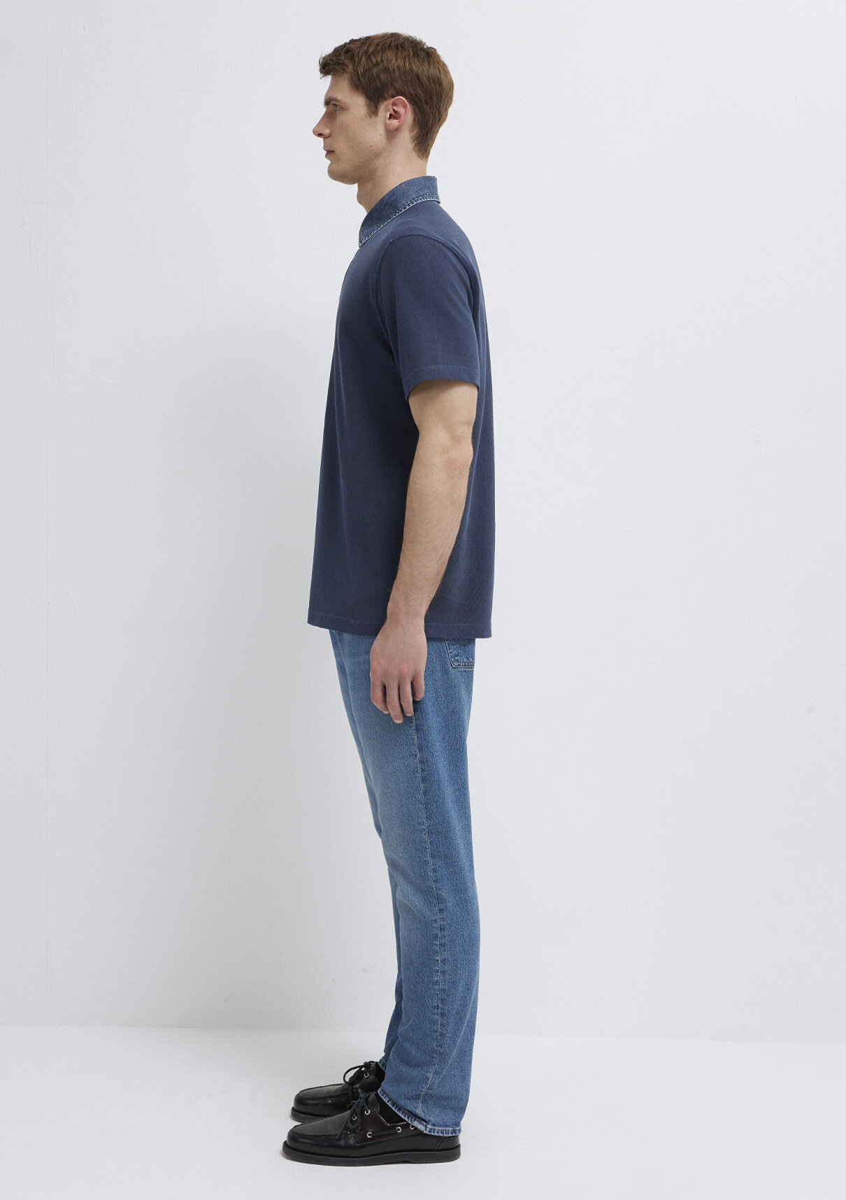 Mavi Denim Yaka Detaylı Lacivert Polo Tişört görsel 4