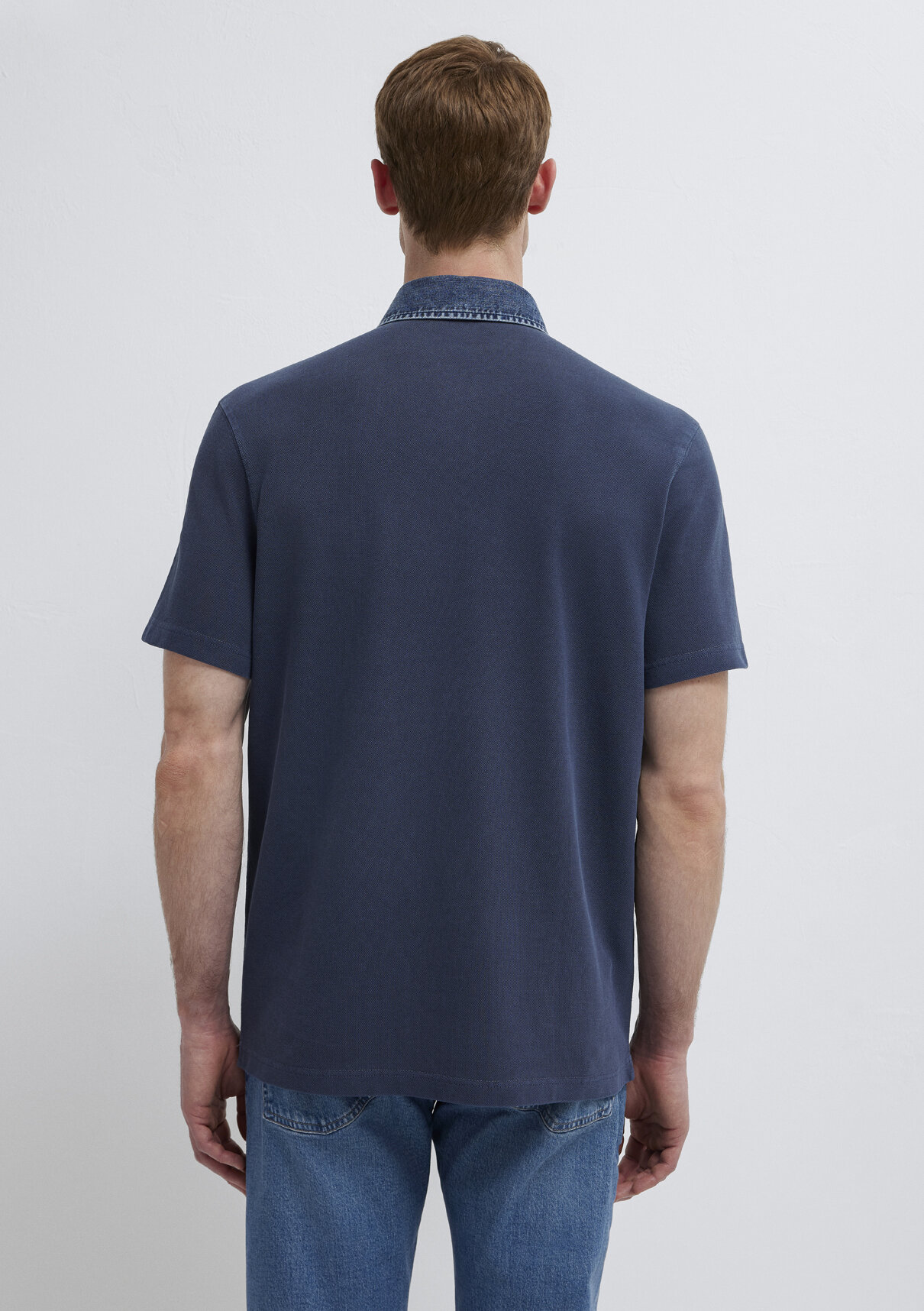 Mavi Denim Yaka Detaylı Lacivert Polo Tişört görsel 5