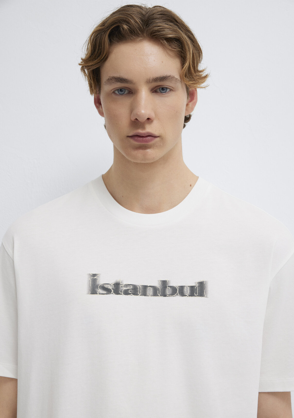 Mavi İstanbul Baskılı Ekru Tişört görsel 7