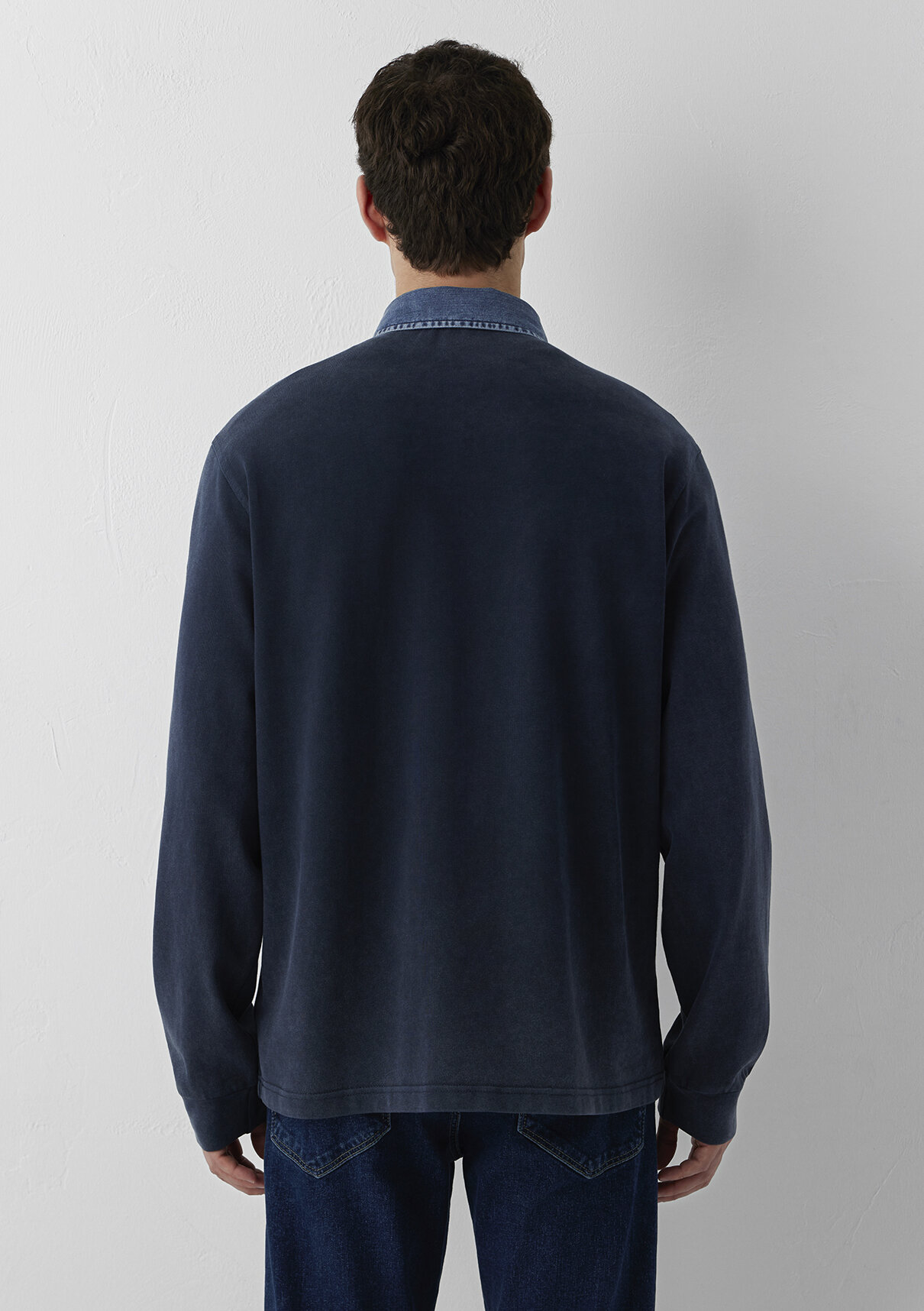 Mavi Denim Yaka Detaylı Lacivert Polo Tişört görsel 5