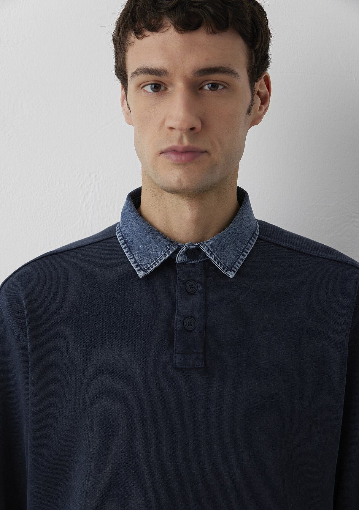 Mavi Denim Yaka Detaylı Lacivert Polo Tişört görsel 6