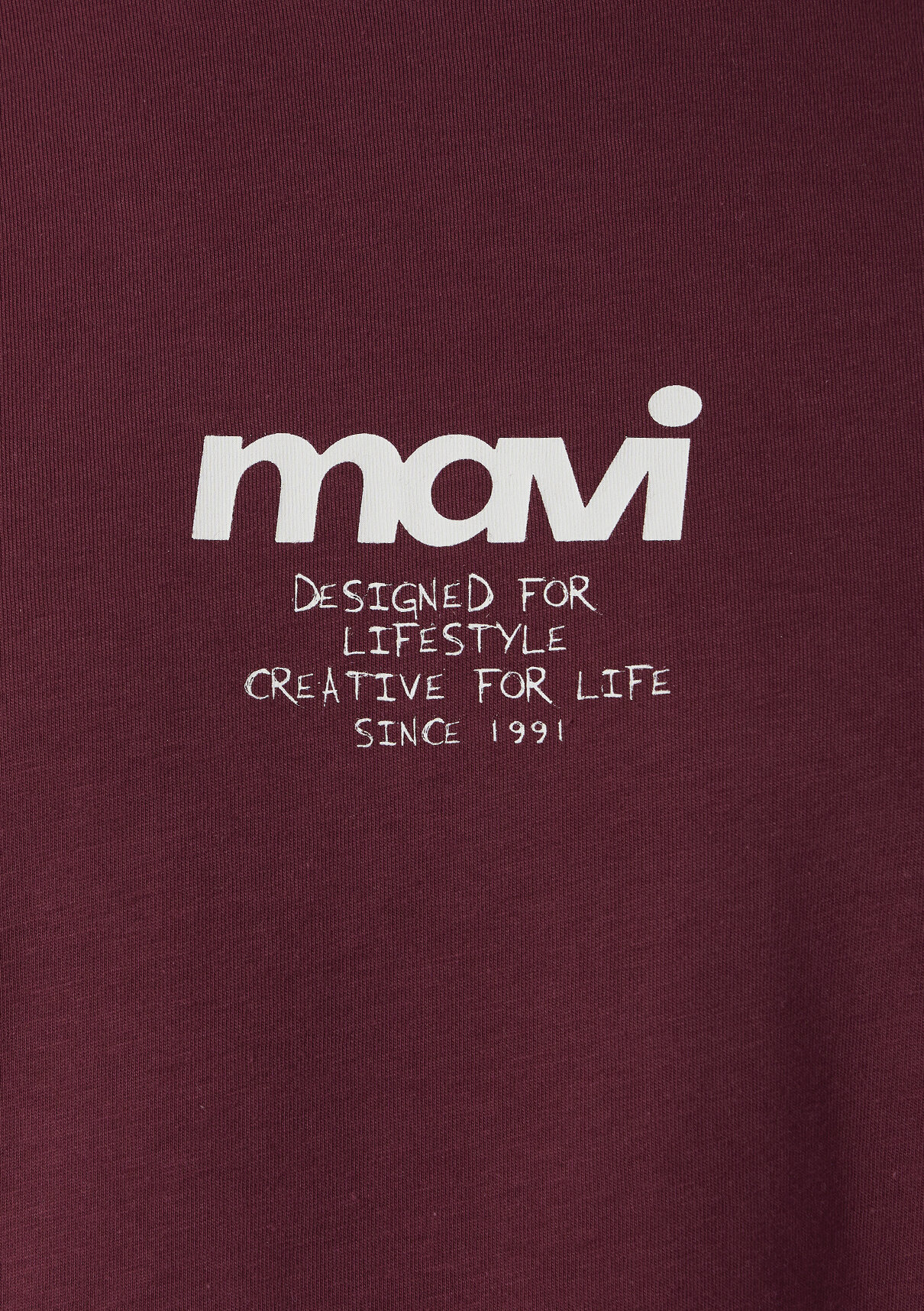 Mavi Logo Baskılı Bordo Tişört görsel 7