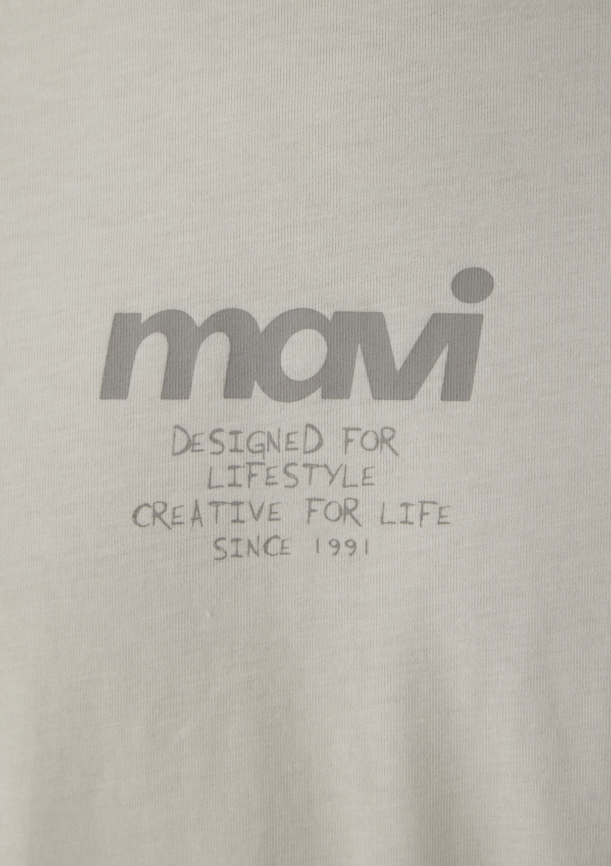 Mavi Logo Baskılı Bej Tişört görsel 7