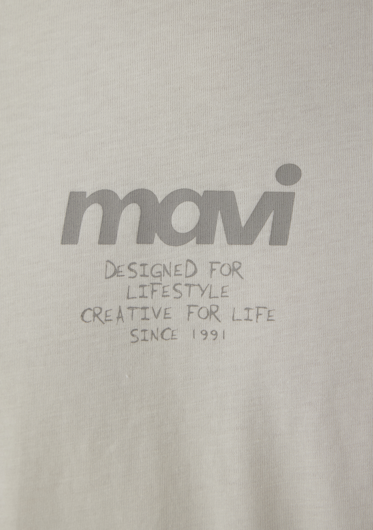 Mavi Logo Baskılı Bej Tişört görsel 7