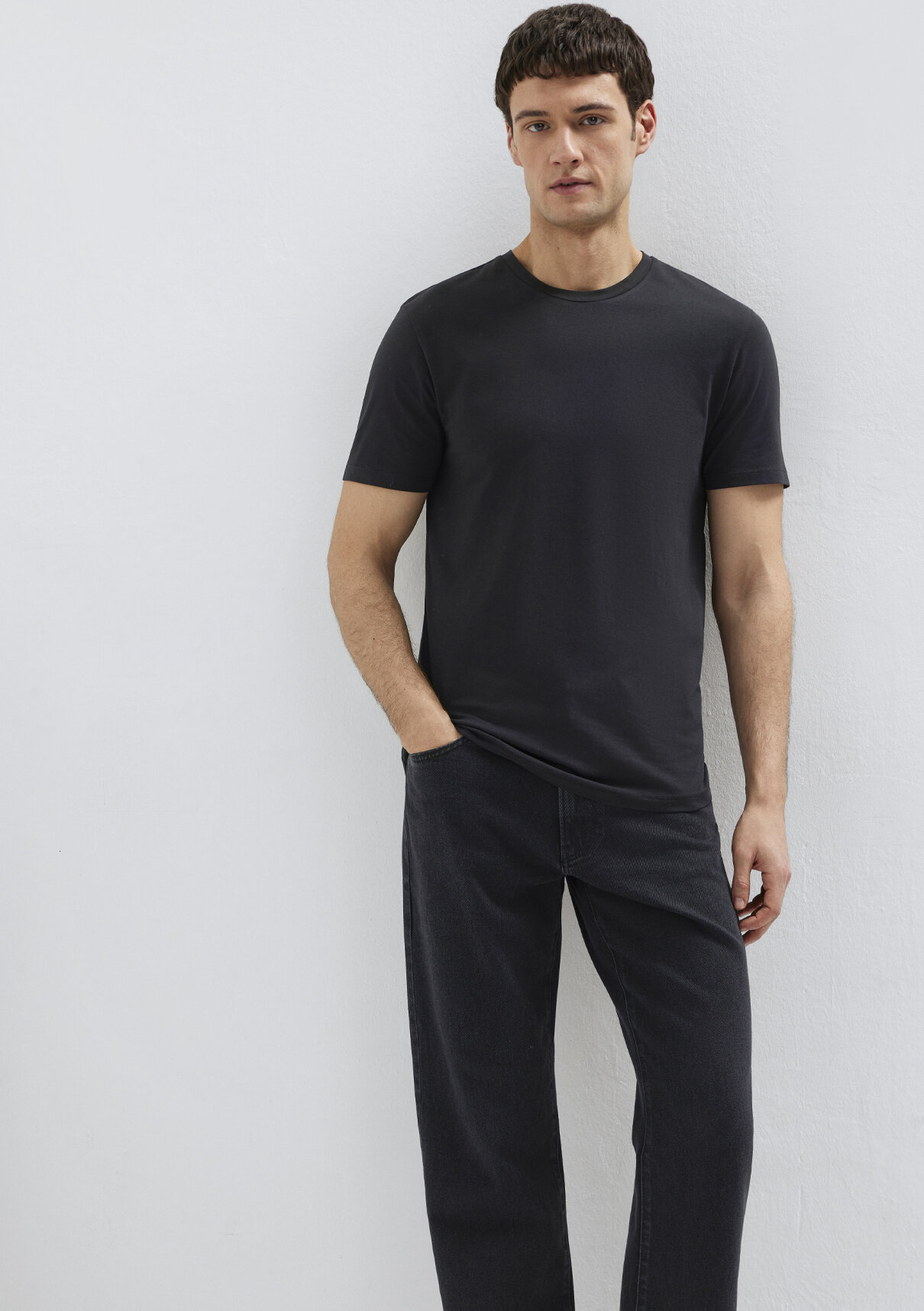 Mavi Stretch Siyah Basic Tişört