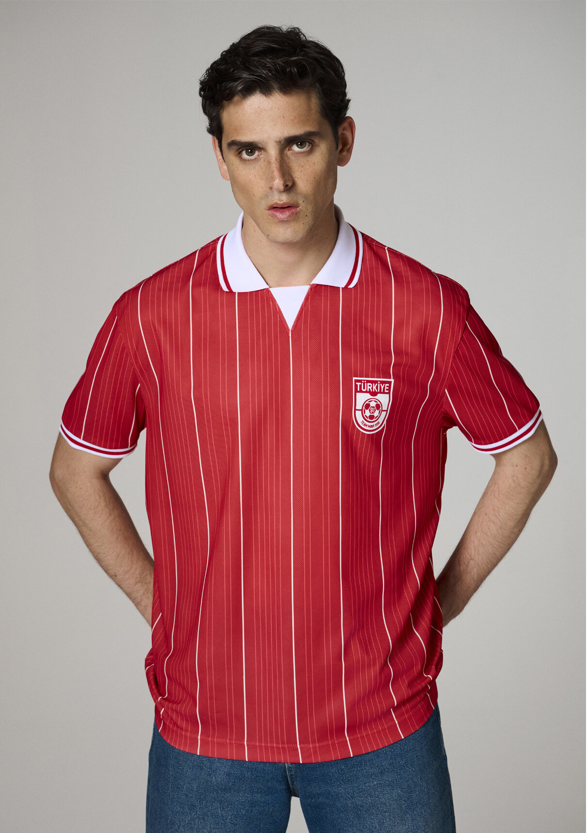 Mavi Team Mavi Futbol Koleksiyonu Türkiye Baskılı Kırmızı Erkek Forma Tişört görsel 3