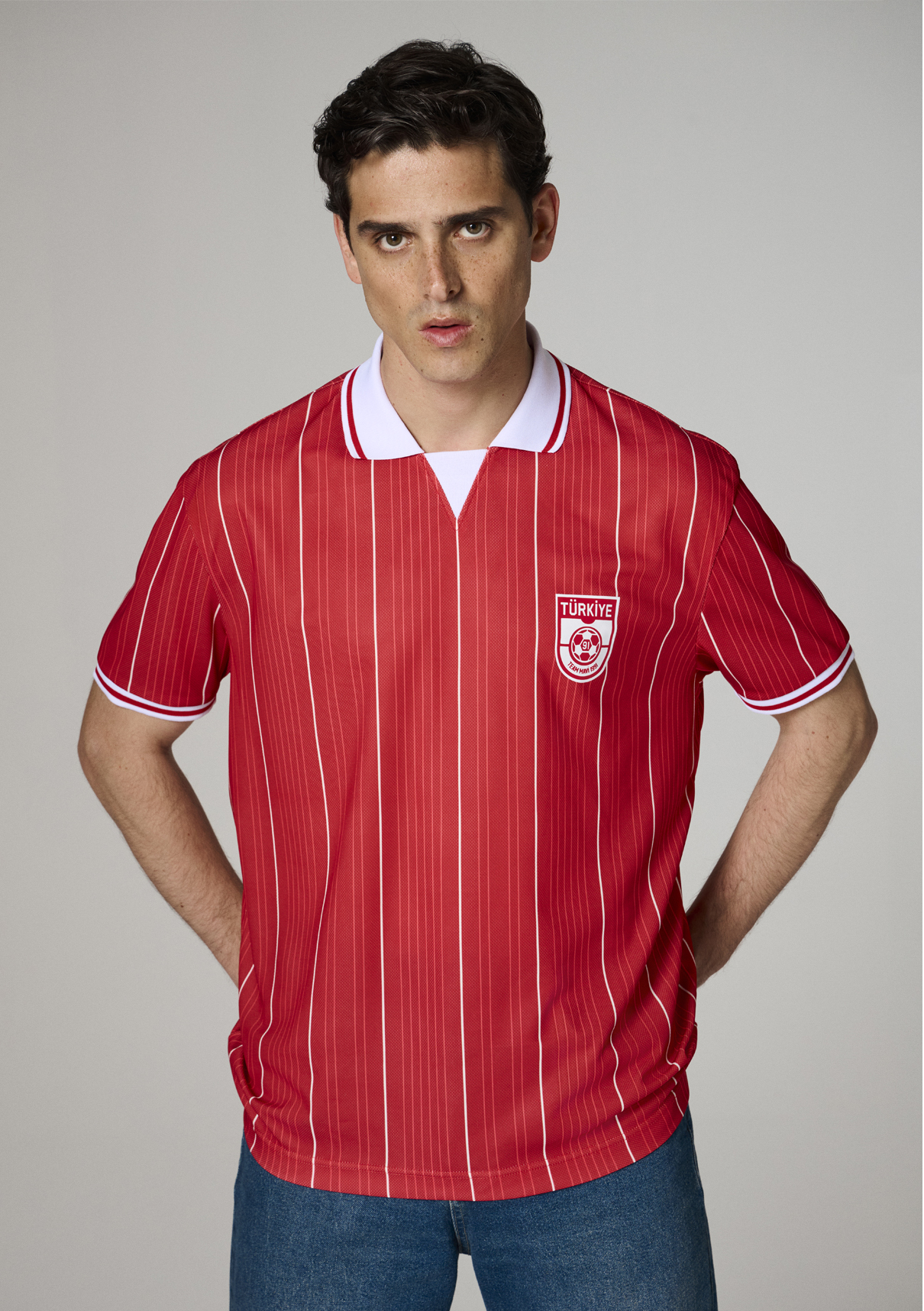 Mavi Team Mavi Futbol Koleksiyonu Türkiye Baskılı Kırmızı Erkek Forma Tişört görsel 3