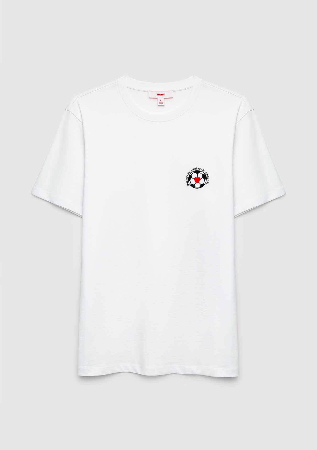 Mavi Team Mavi Futbol Koleksiyonu Baskılı Beyaz Tişört görsel 5