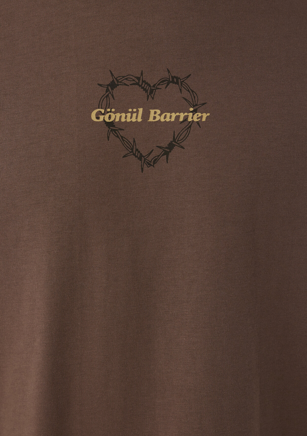 Mavi Gönül Barrier Baskılı Kahverengi Tişört görsel 8