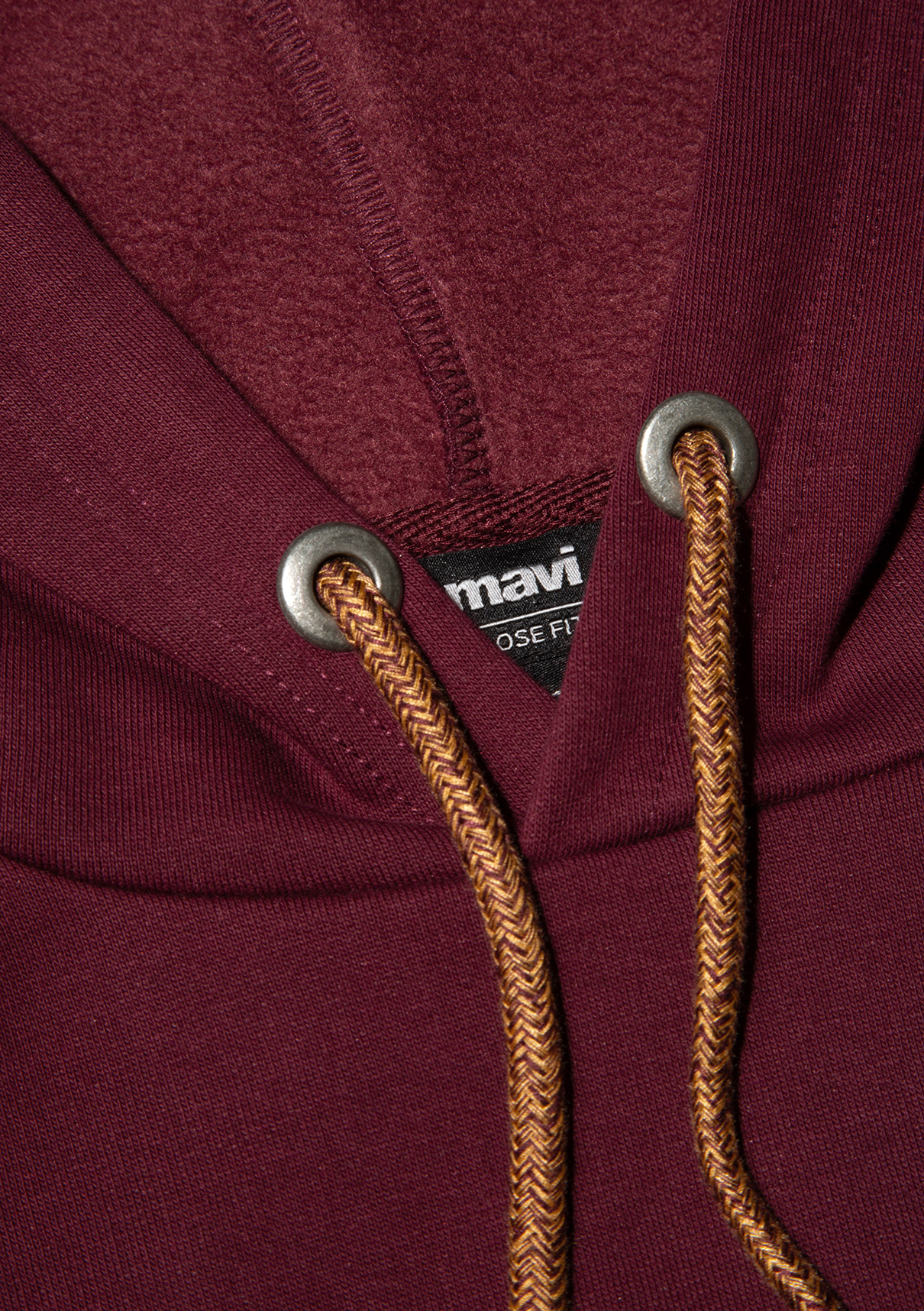 Mavi Logo Nakışlı Kapüşonlu Bordo Sweatshirt görsel 7