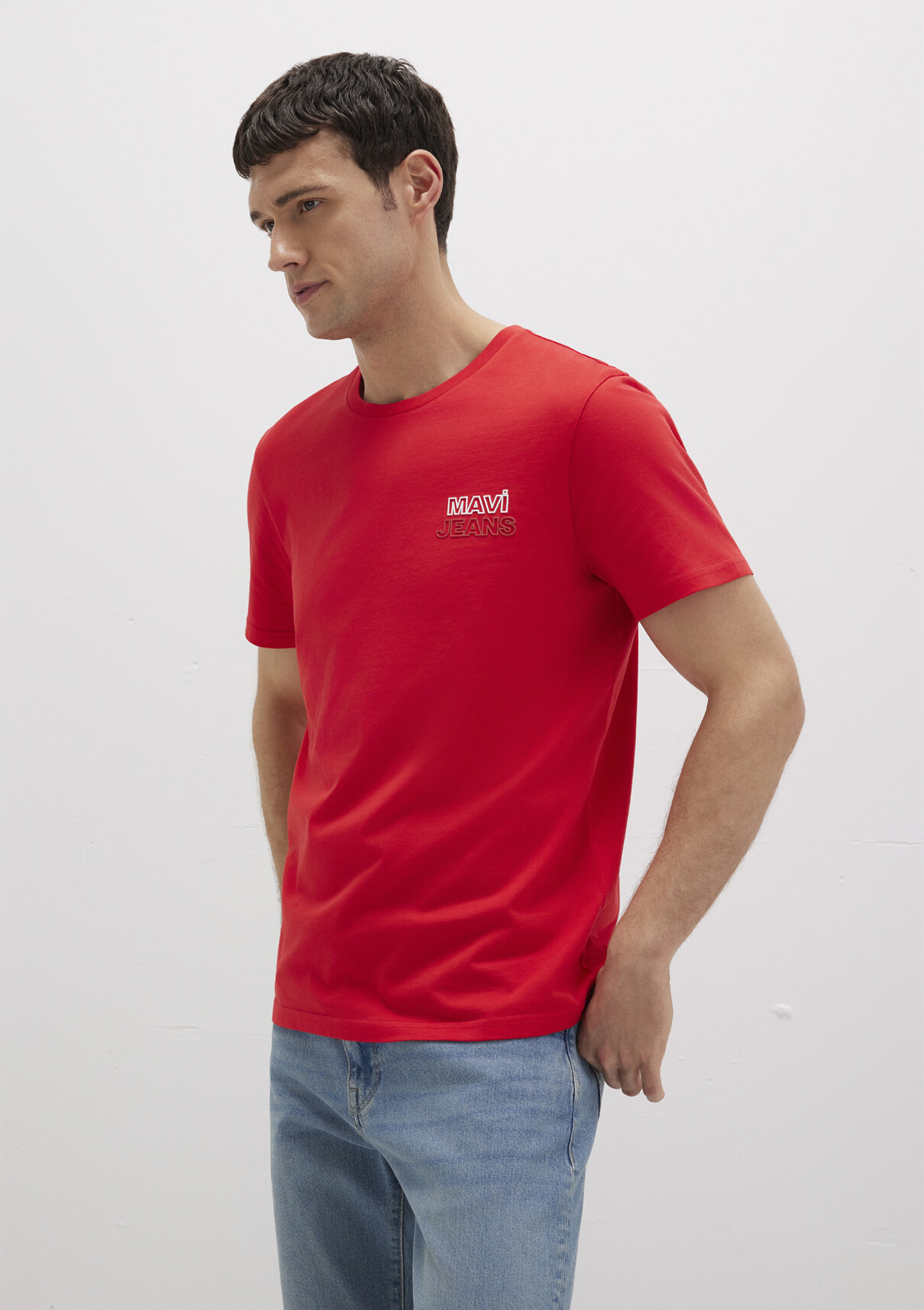 Mavi Jeans Baskılı Kırmızı Tişört görsel 2