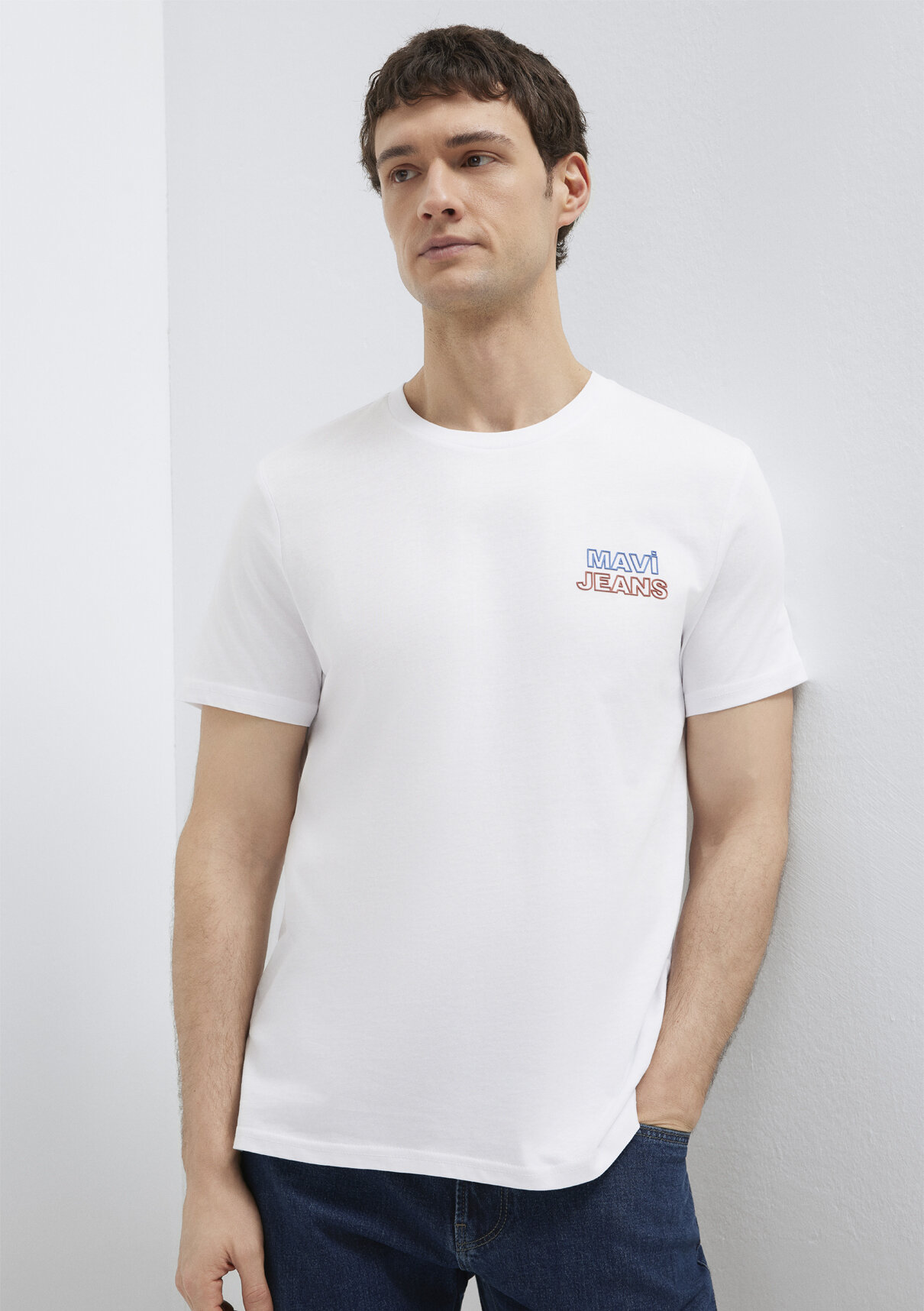 Mavi Jeans Baskılı Beyaz Tişört