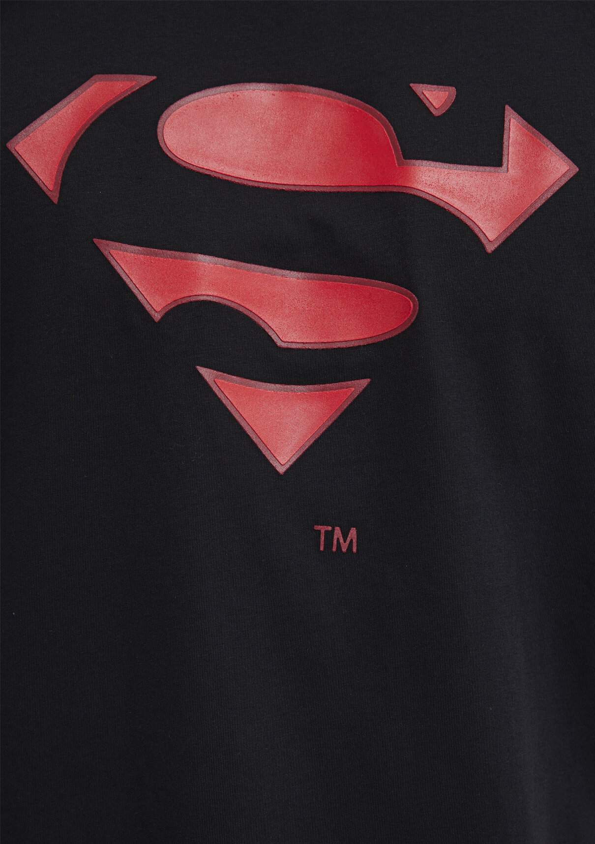 Mavi Superman Baskılı Siyah Tişört görsel 7