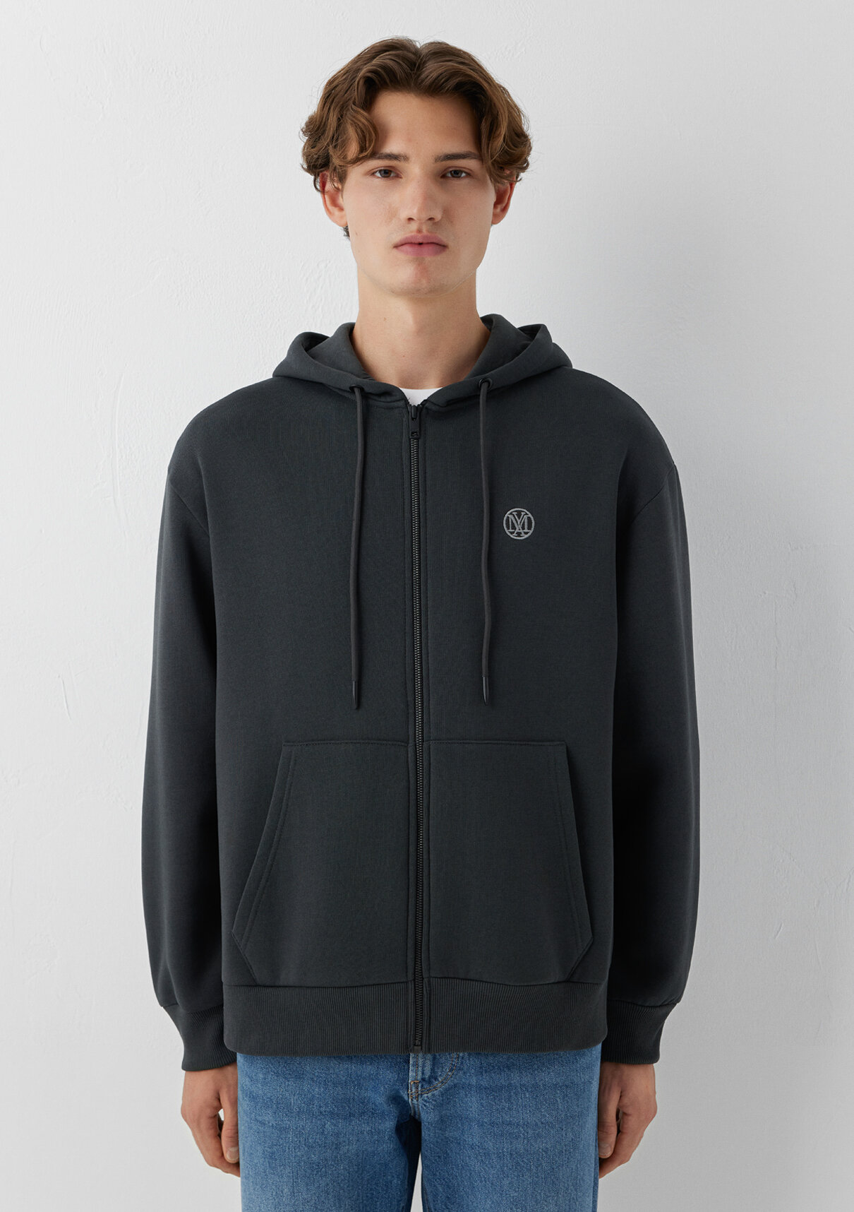 Mavi Kapüşonlu Gri Sweatshirt görsel 3
