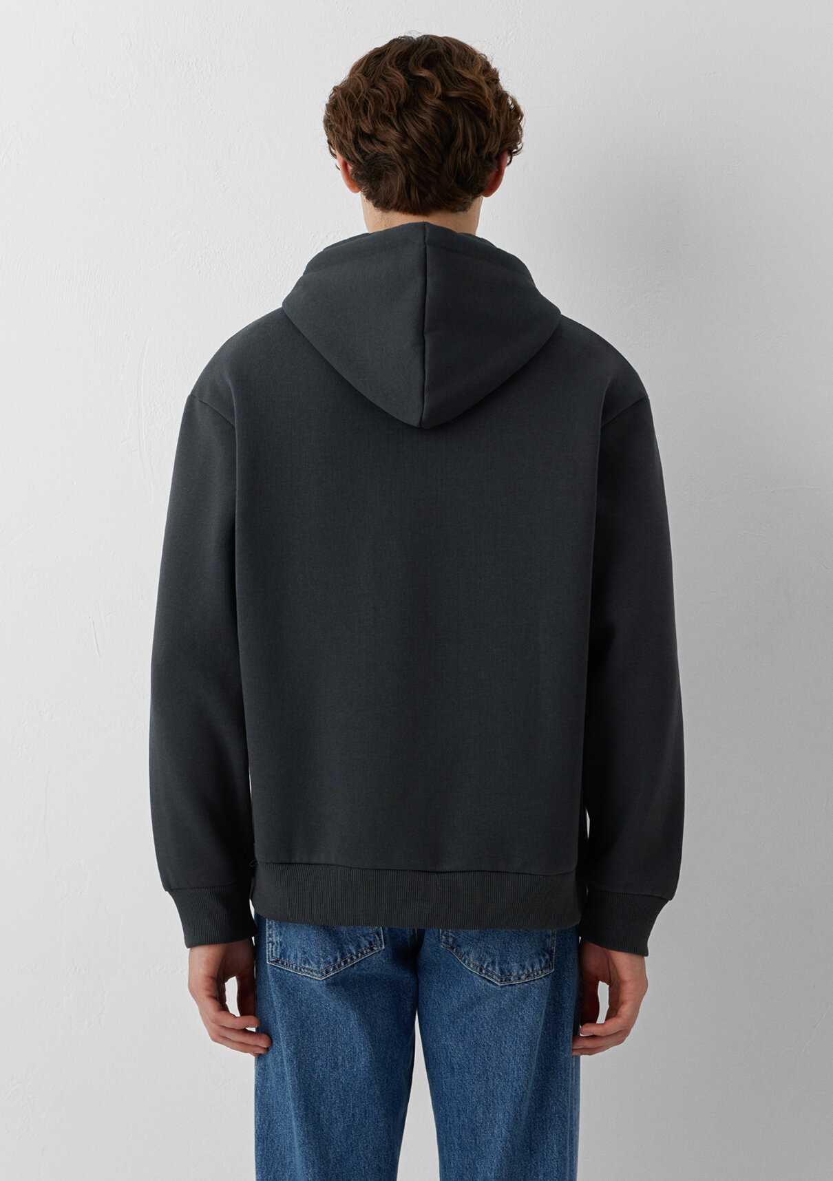 Mavi Kapüşonlu Gri Sweatshirt görsel 5