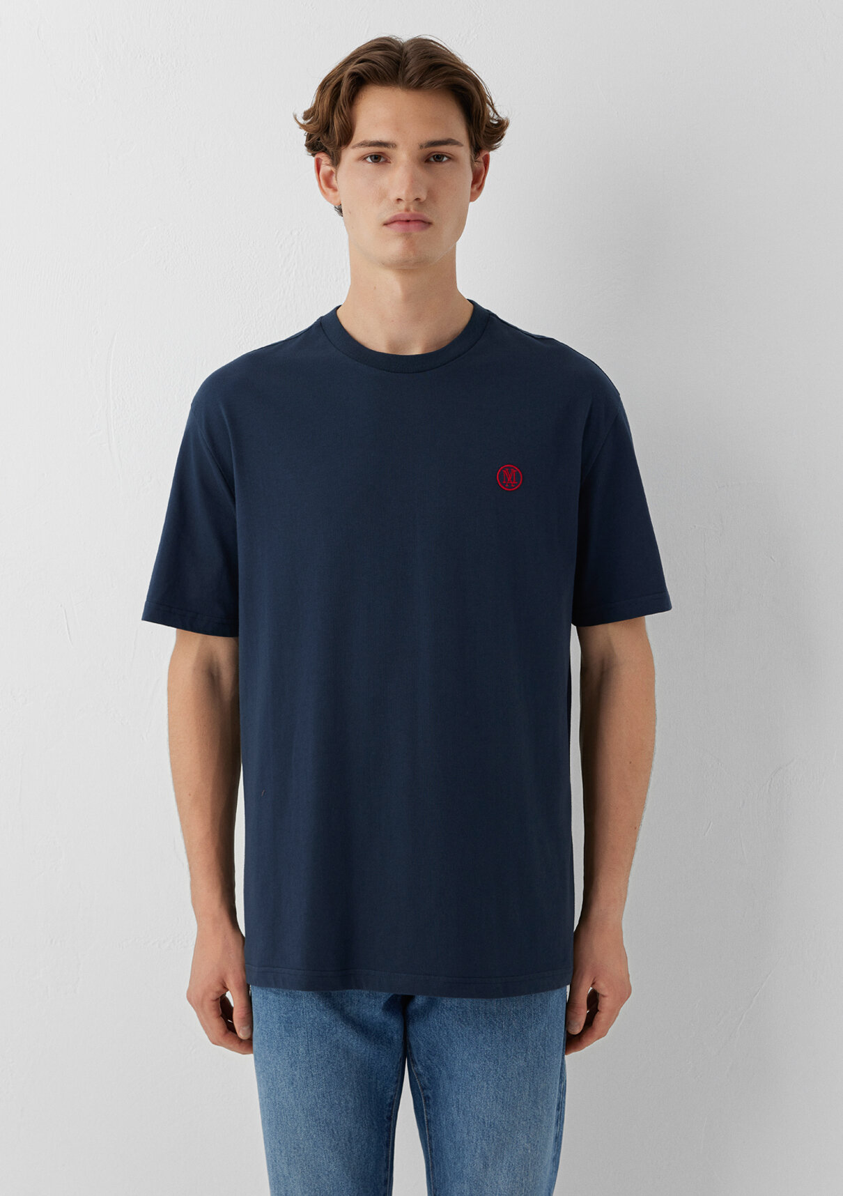 Mavi Logo İşlemeli Lacivert Basic Tişört görsel 3
