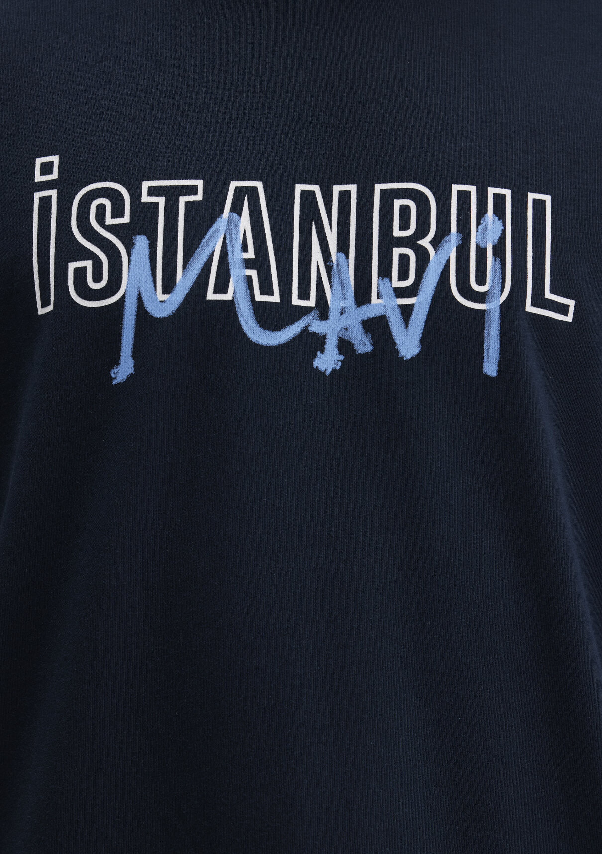 Mavi İstanbul Baskılı Lacivert Tişört görsel 6