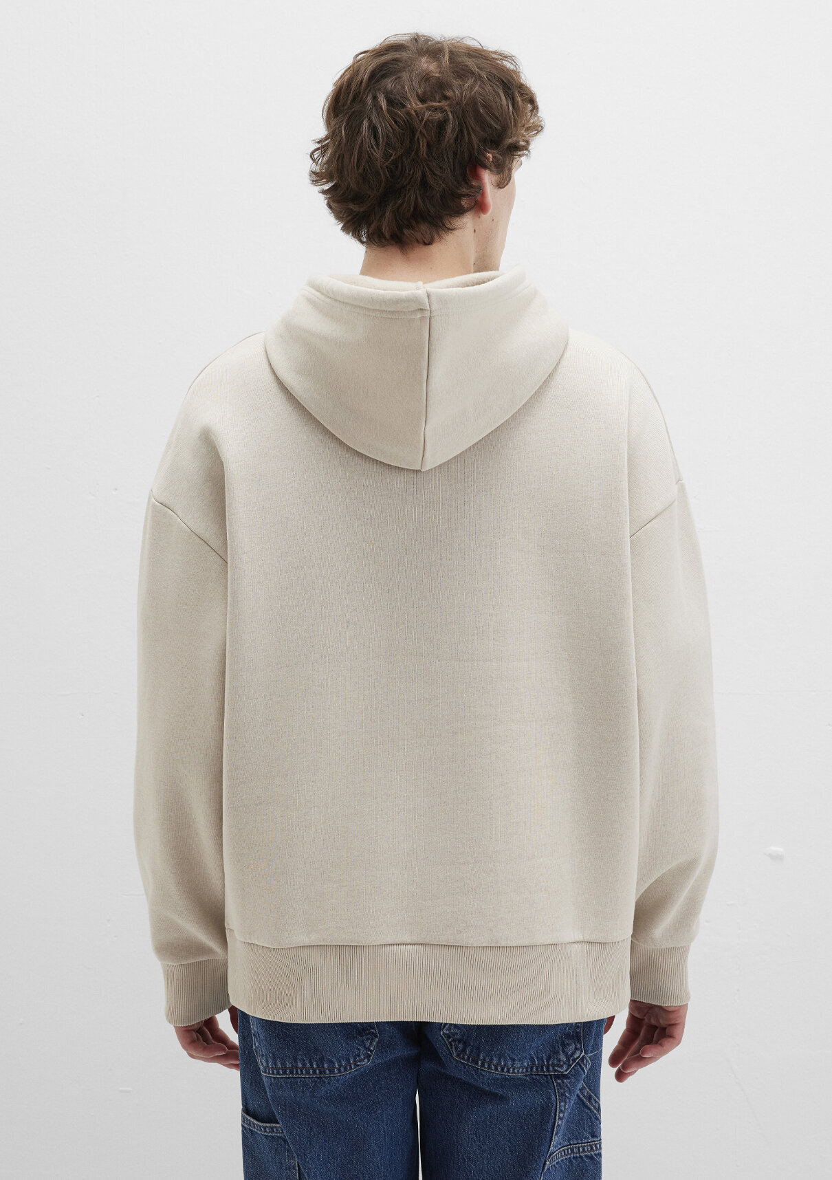 Mavi Logo Baskılı Kapüşonlu Bej Sweatshirt görsel 5