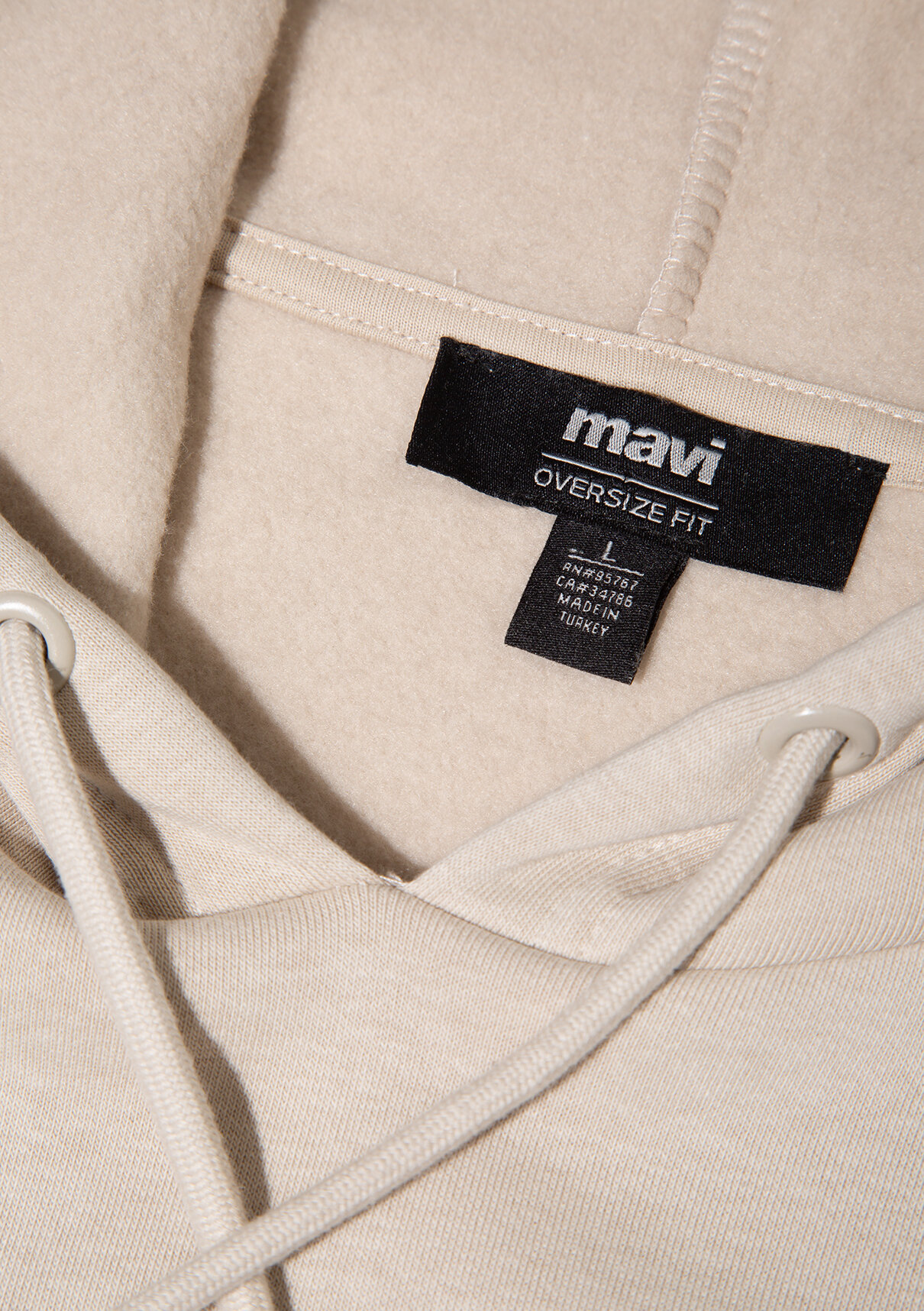 Mavi Logo Baskılı Kapüşonlu Bej Sweatshirt görsel 8