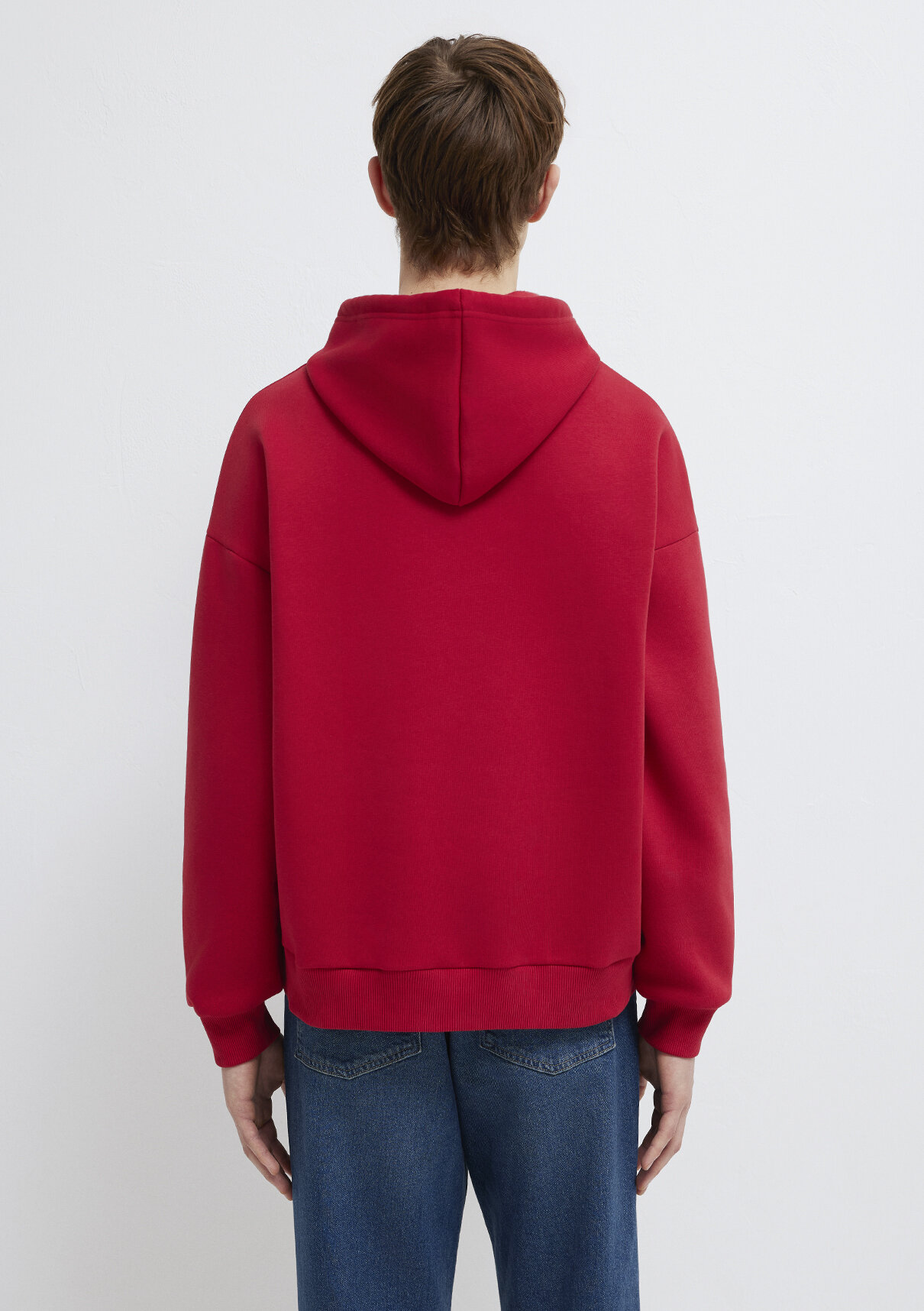 Mavi Logo Baskılı Kapüşonlu Kırmızı Sweatshirt görsel 5