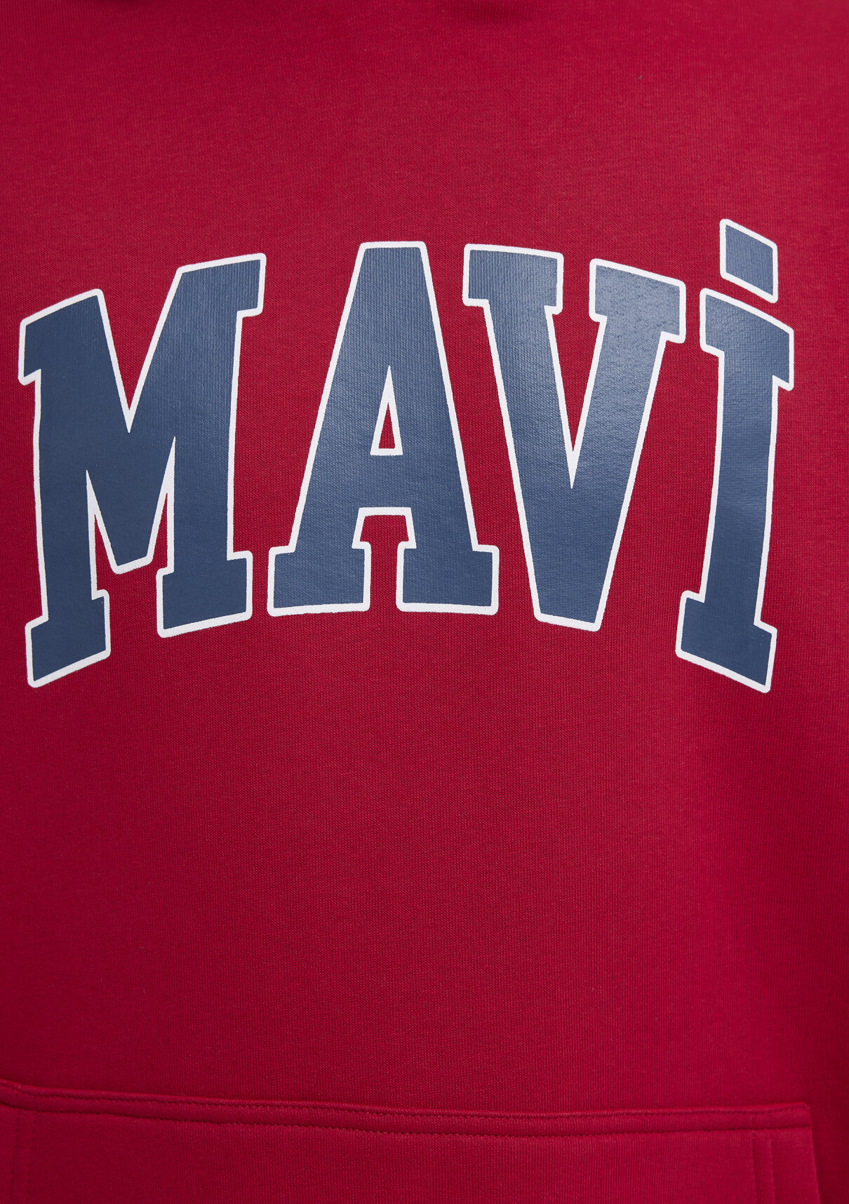 Mavi Logo Baskılı Kapüşonlu Kırmızı Sweatshirt görsel 7