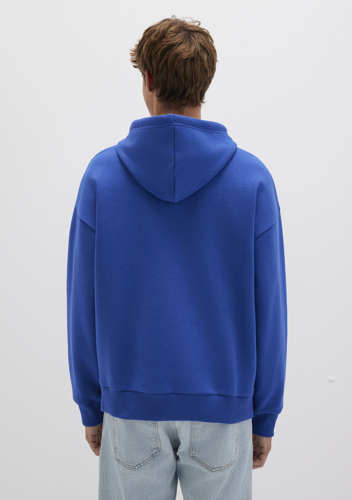 Mavi Logo Baskılı Kapüşonlu Mavi Sweatshirt görsel 4