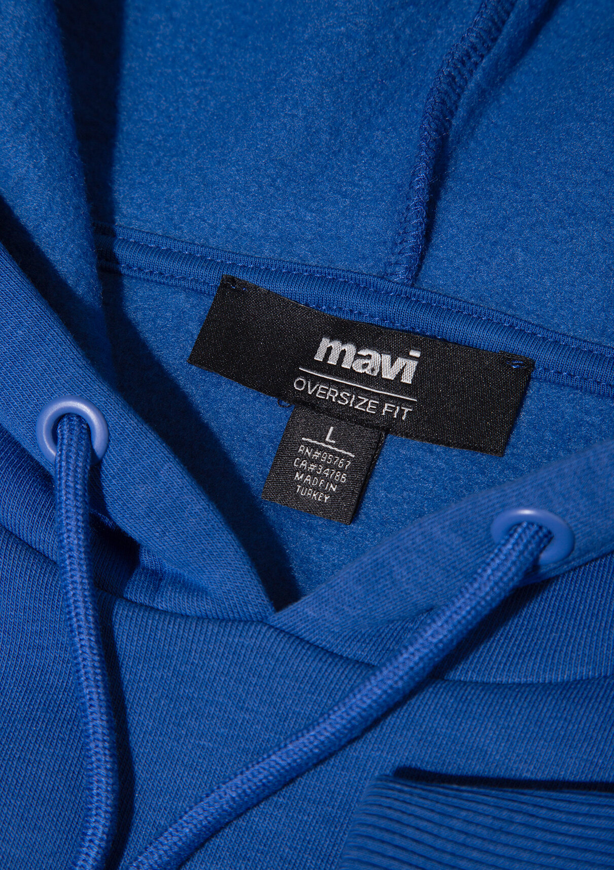 Mavi Logo Baskılı Kapüşonlu Mavi Sweatshirt görsel 7