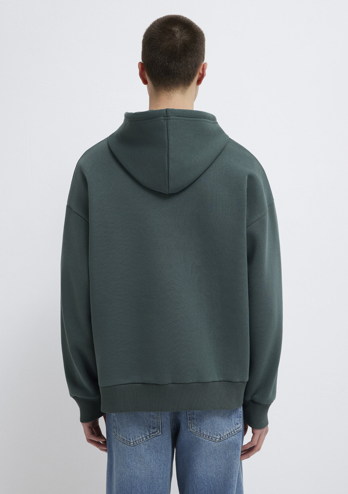 Mavi Logo Baskılı Kapüşonlu Yeşil Sweatshirt görsel 5