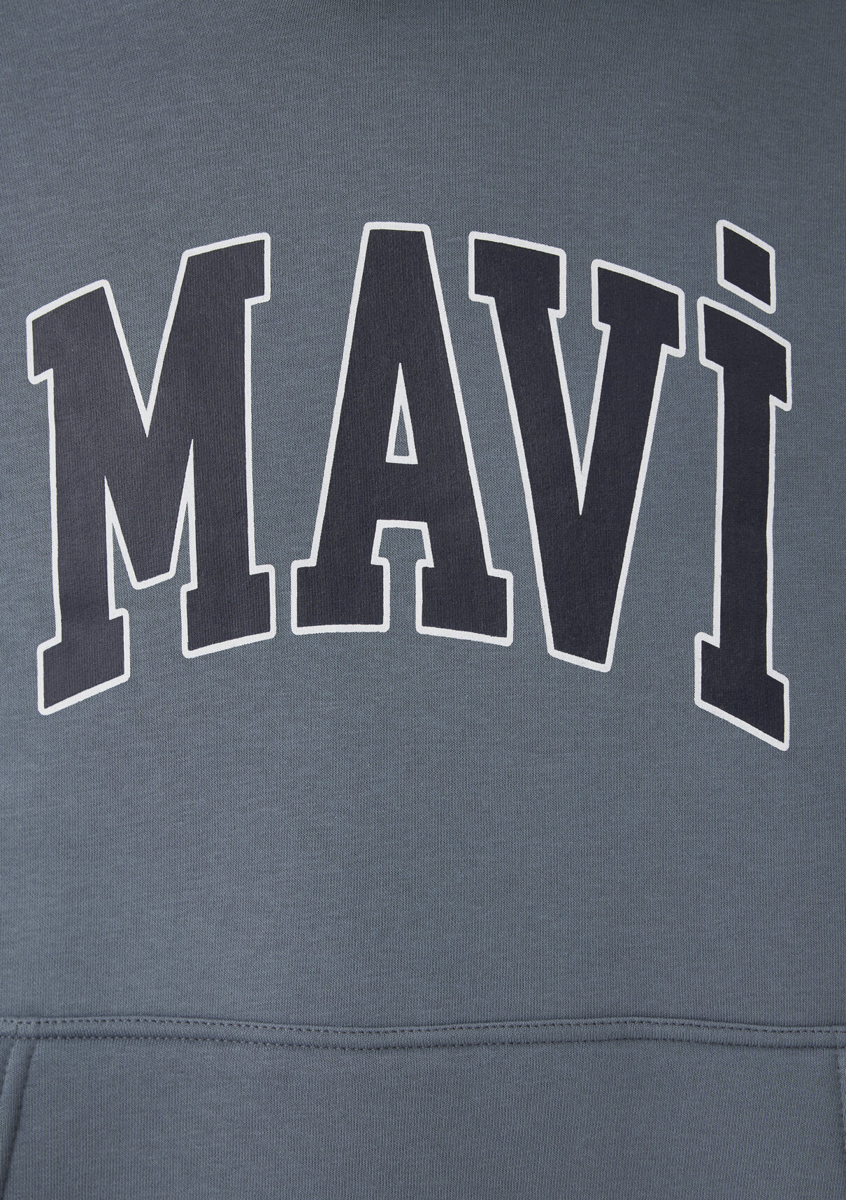 Mavi Logo Baskılı Kapüşonlu Gri Sweatshirt görsel 7
