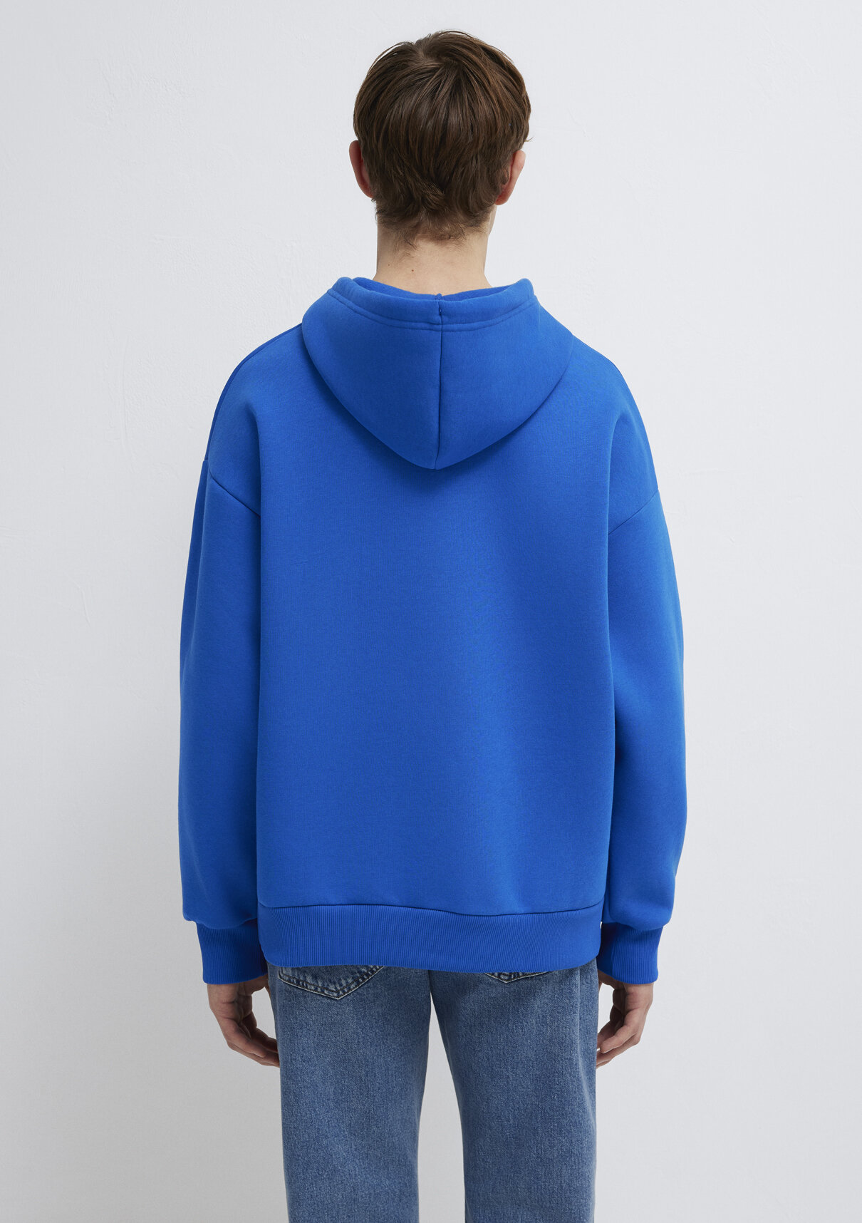 Mavi Logo Baskılı Kapüşonlu Mavi Sweatshirt görsel 5