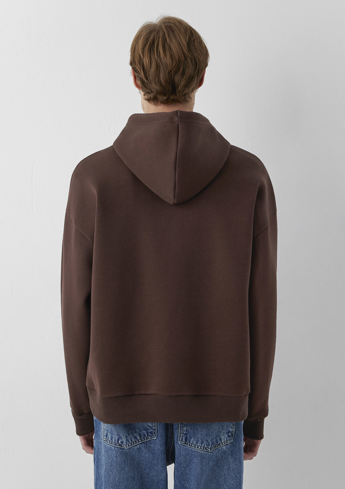 Mavi Logo Baskılı Kapüşonlu Kahverengi Sweatshirt görsel 5