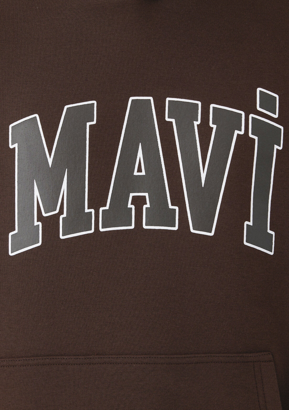 Mavi Logo Baskılı Kapüşonlu Kahverengi Sweatshirt görsel 7