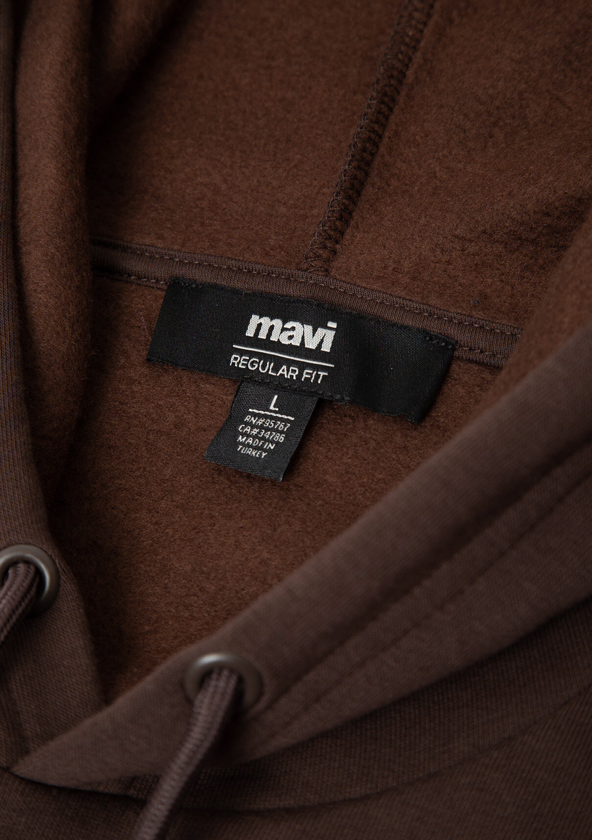 Mavi Logo Baskılı Kapüşonlu Kahverengi Sweatshirt görsel 8