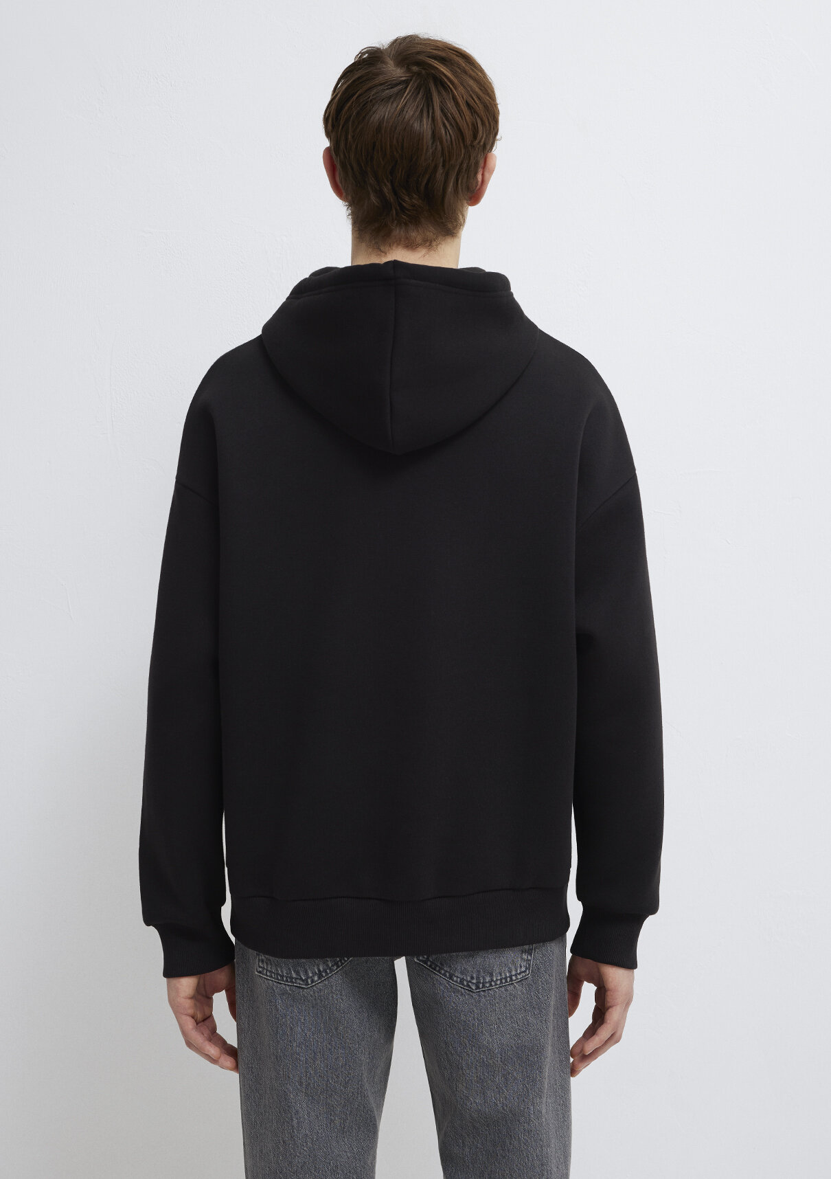 Mavi Logo Baskılı Kapüşonlu Siyah Sweatshirt görsel 5