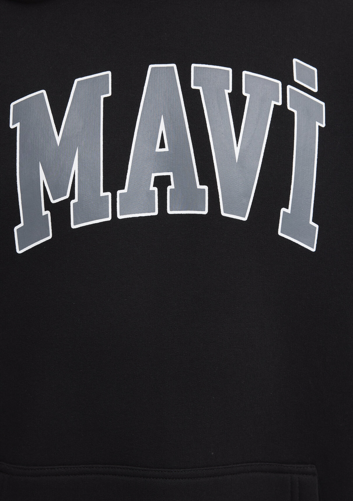 Mavi Logo Baskılı Kapüşonlu Siyah Sweatshirt görsel 7