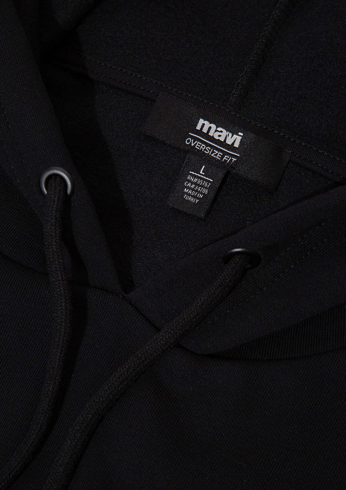 Mavi Logo Baskılı Kapüşonlu Siyah Sweatshirt görsel 8